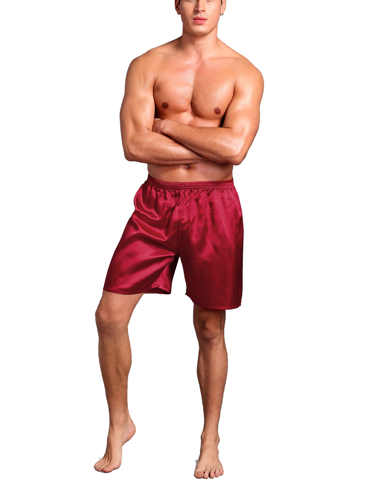 Men's Satin Sleep Shorts 2-Pack - Soft Lounge Shorts for Nightwear & Relaxation at Home