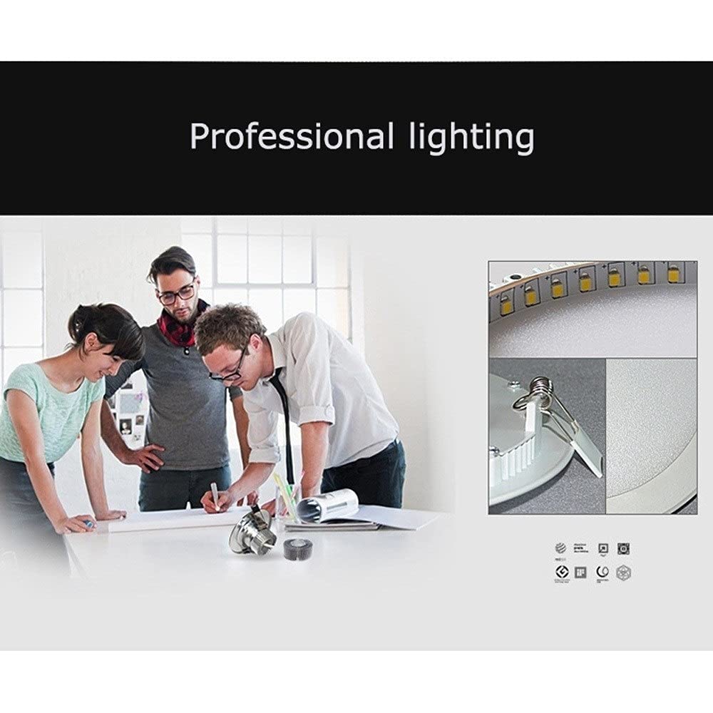 Ultra Slim Round LED Panel Lights - Nordic Minimalist Downlights for Ceiling, Warm White Spot Light, Aluminum Surface Finish, Concealed Installation - Perfect for Mall, Library, Office & Home Lighting
