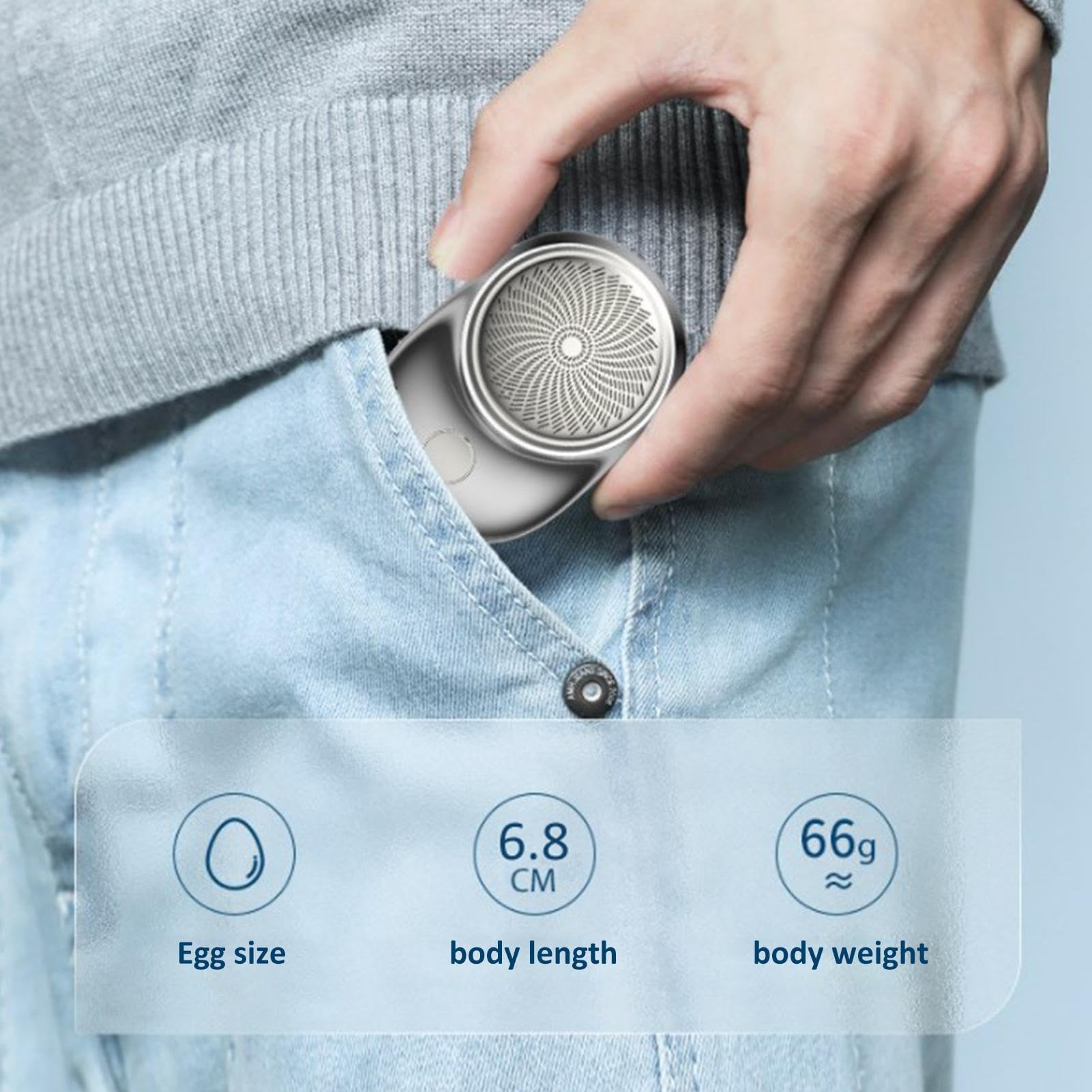Pocket Size Electric Shaver - Portable Precision Shaver for Men, Compact & Lightweight Travel Shaver, Silver Head Shaver for Dad & Boyfriend - Perfect for Business Trips, Gym Bags & On-the-Go Grooming