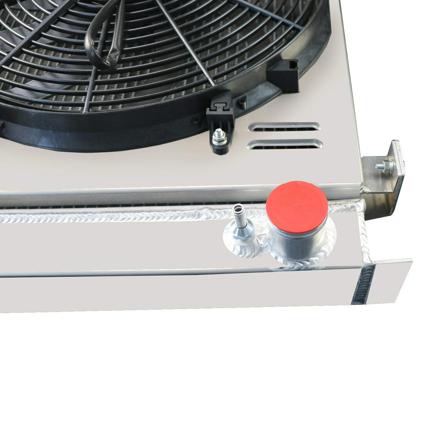 3 Row Aluminum Radiator with Shroud Fan & Relay Kit - Compatible with 1932 Ford Flathead V8 (Stock Height) - Perfect for Classic Car Restoration & Hot Rod Cooling System Upgrades