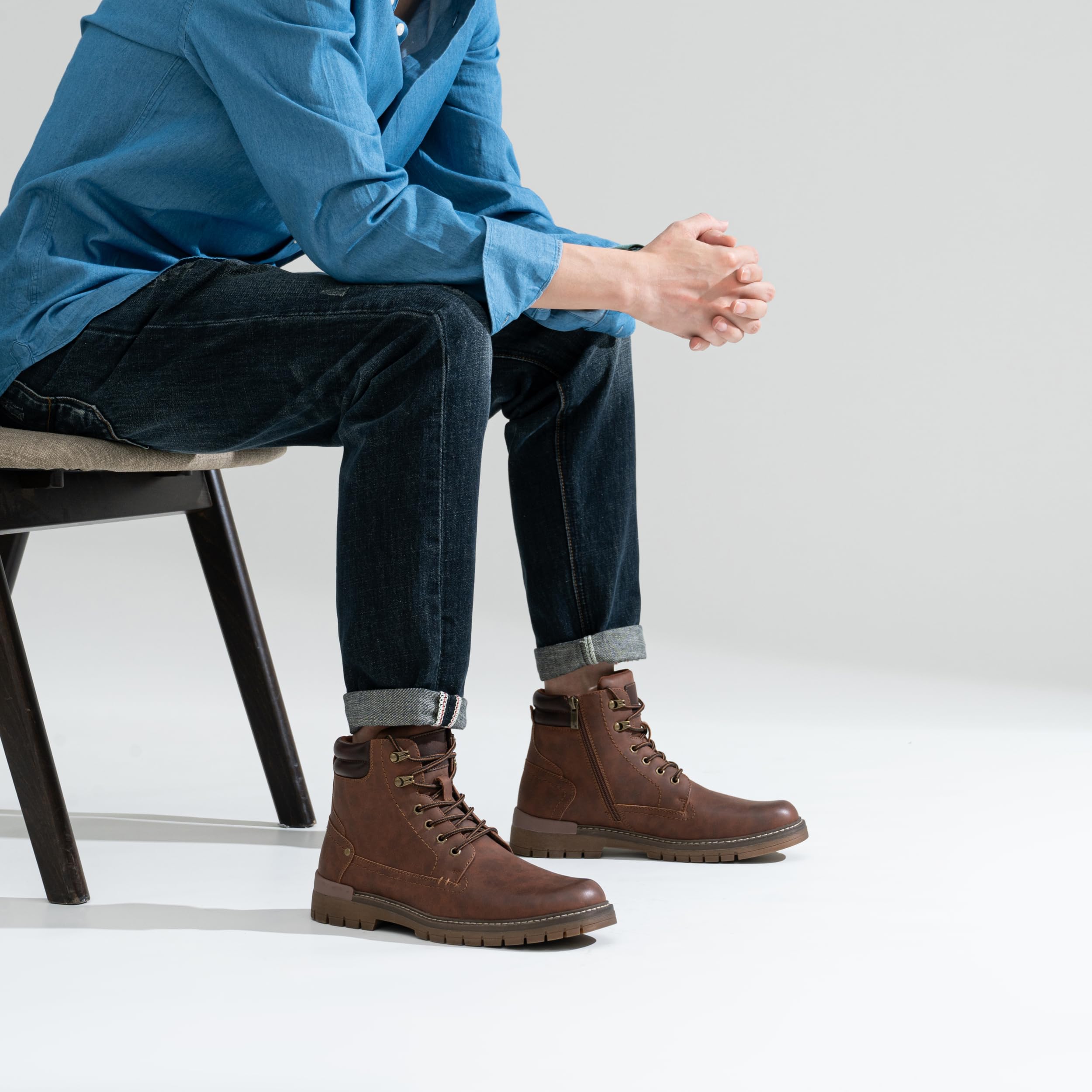 Men's Casual Hiking Boots with Zipper - Chukka Boots for Outdoor & Daily Wear