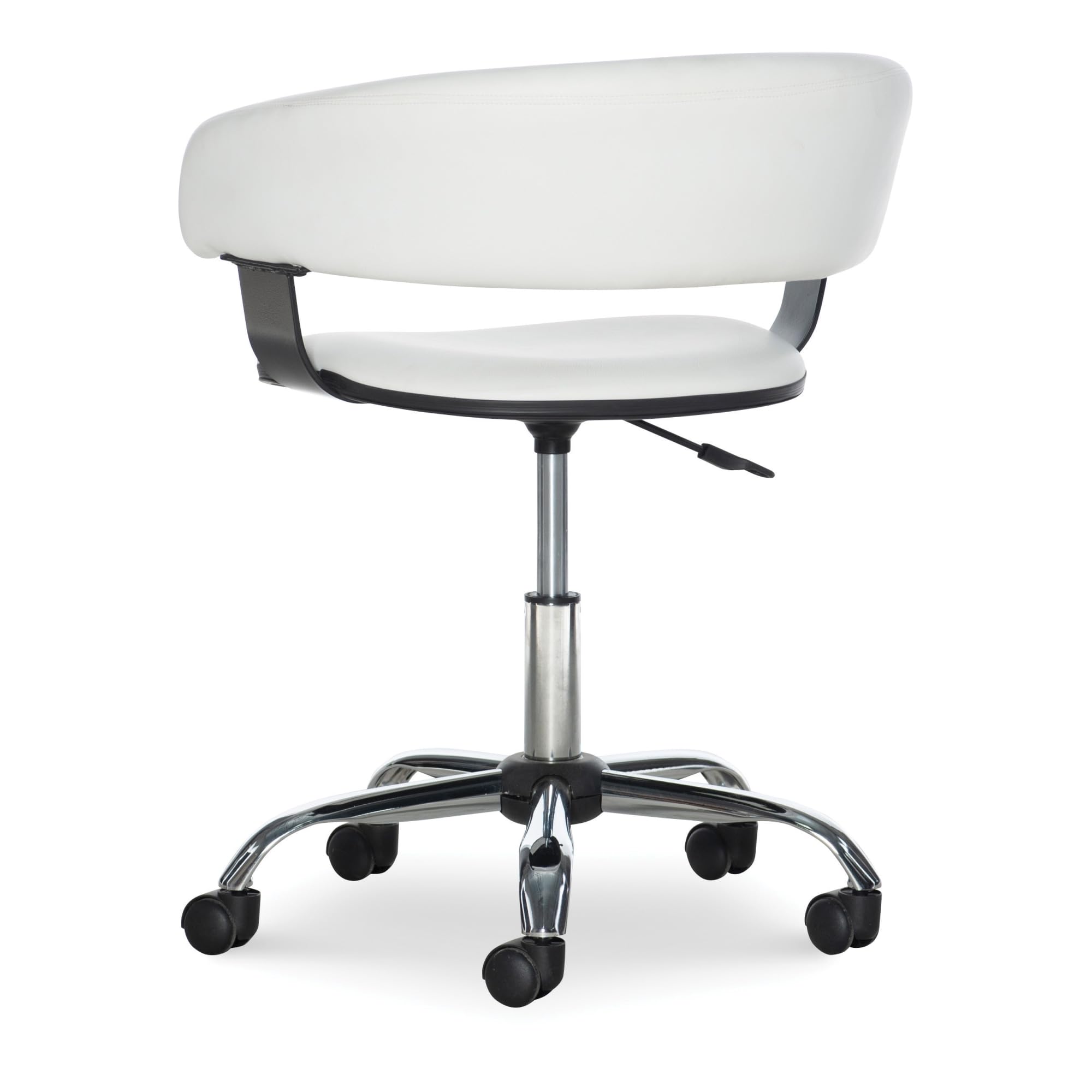 Powell Gas Lift Desk Chair - Adjustable Office Chair with Ergonomic Design, White Medium - Perfect for Home Office, Study, and Workspace Comfort