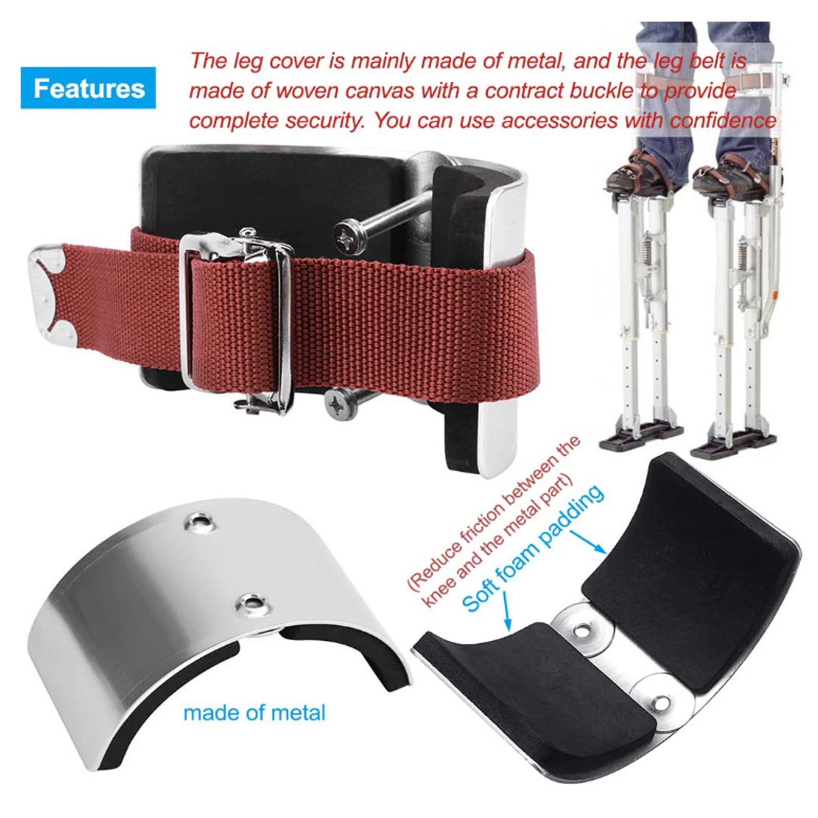 Premium Stilt Replacement Straps - 2Pcs Leg Bands for Drywall Stilts & Street Performance - Ideal for Home Improvement & Wall Painting