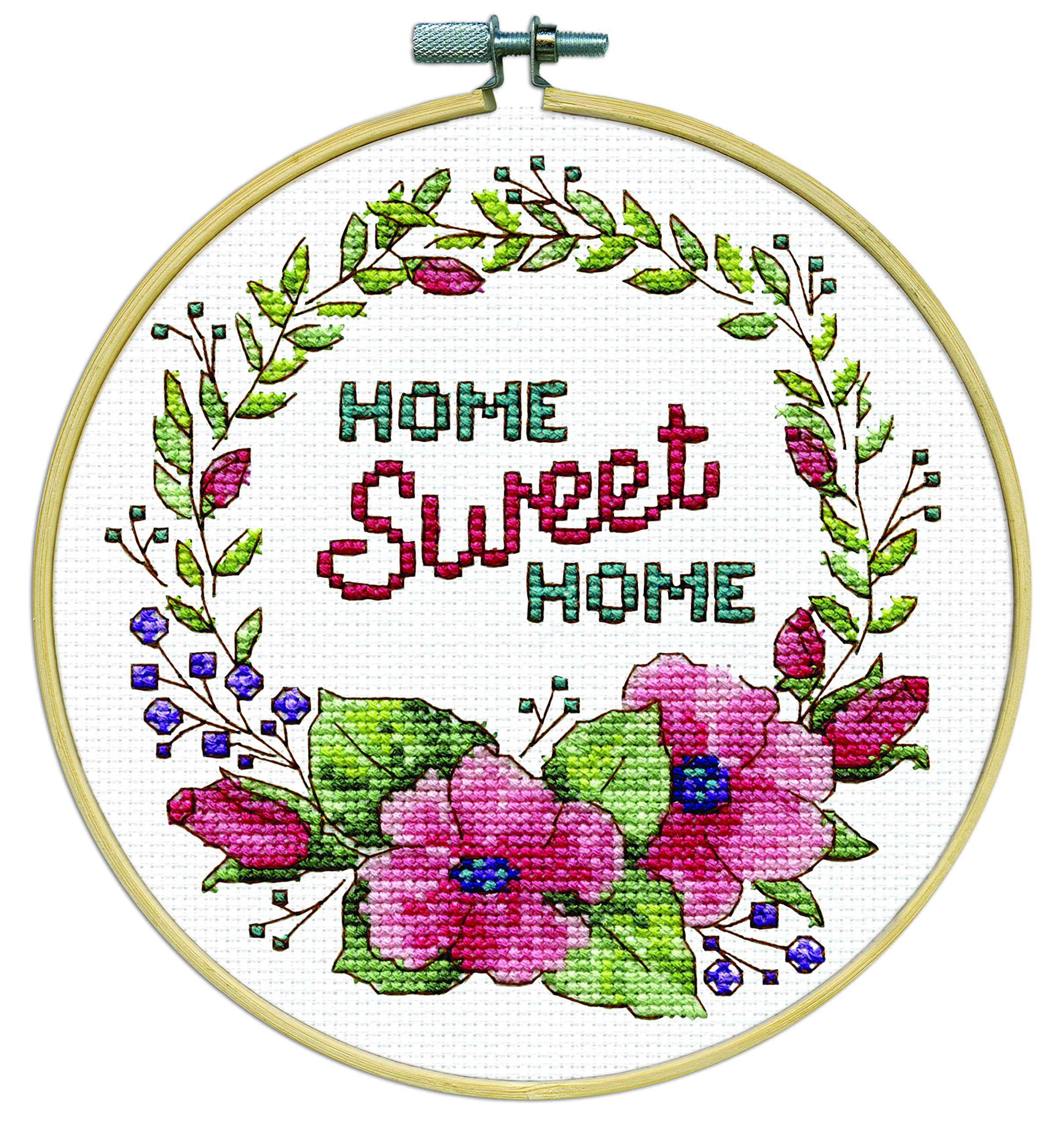 Janlynn Counted Cross Stitch Kit - Home Sweet Home Design | DIY Embroidery Craft for Home Decor | Perfect for Wall Art, Gifts & Relaxation