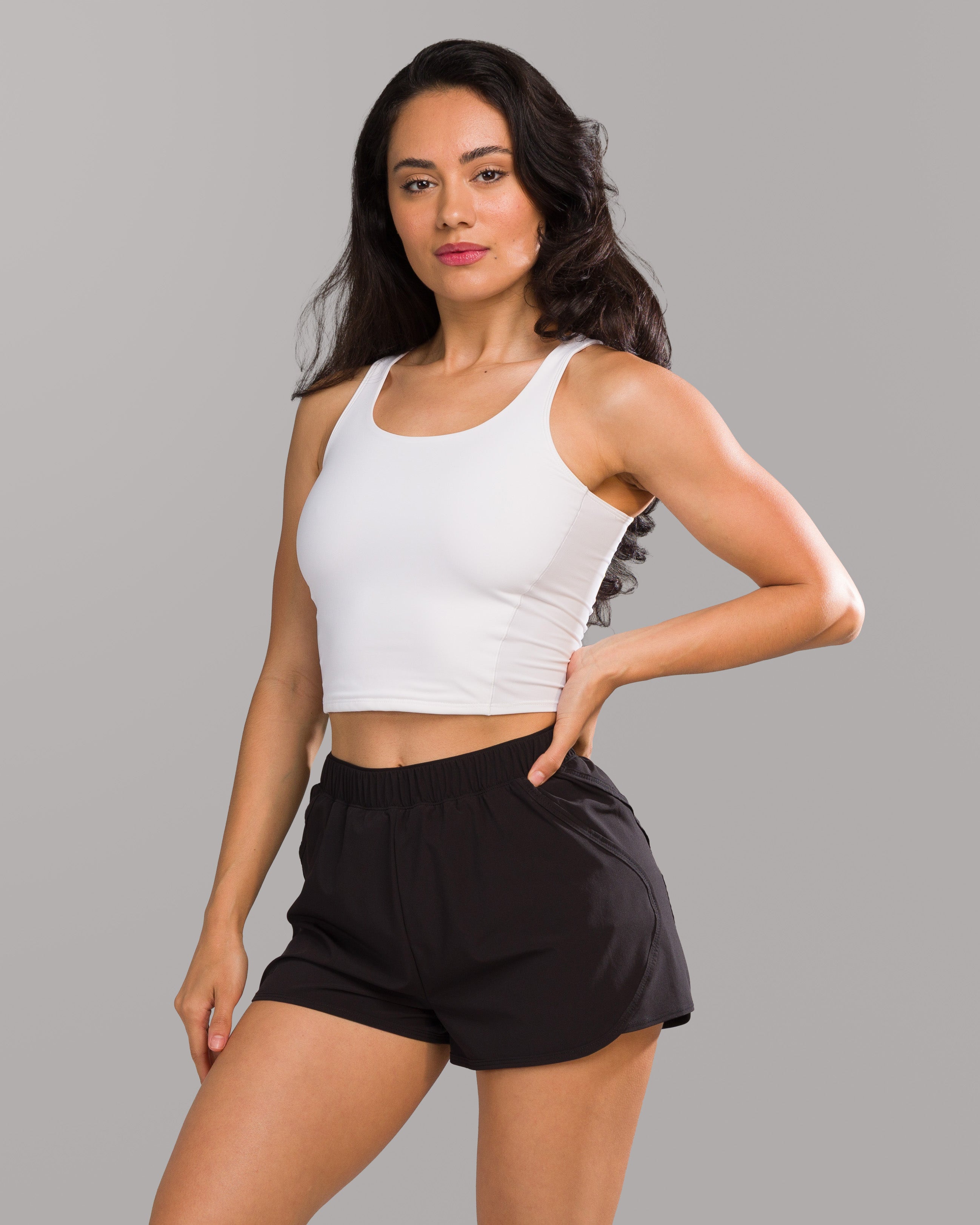 Flex Tank Top for Women - Soft & Comfortable White Stretch Fabric - Perfect for Yoga, Gym & Casual Wear