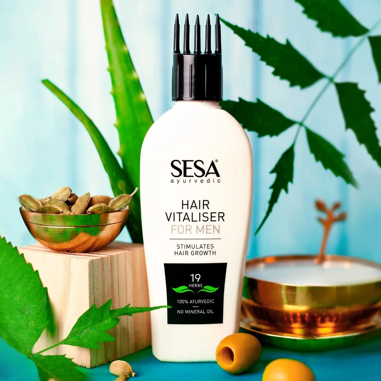 SESA Hair Growth Oil for Men 100ml - Natural Hair Vitalizer to Reduce Hair Fall & Stimulate Growth | Nourishing Scalp Treatment for Thicker, Healthier Hair | Daily Use for Hair Care Routine