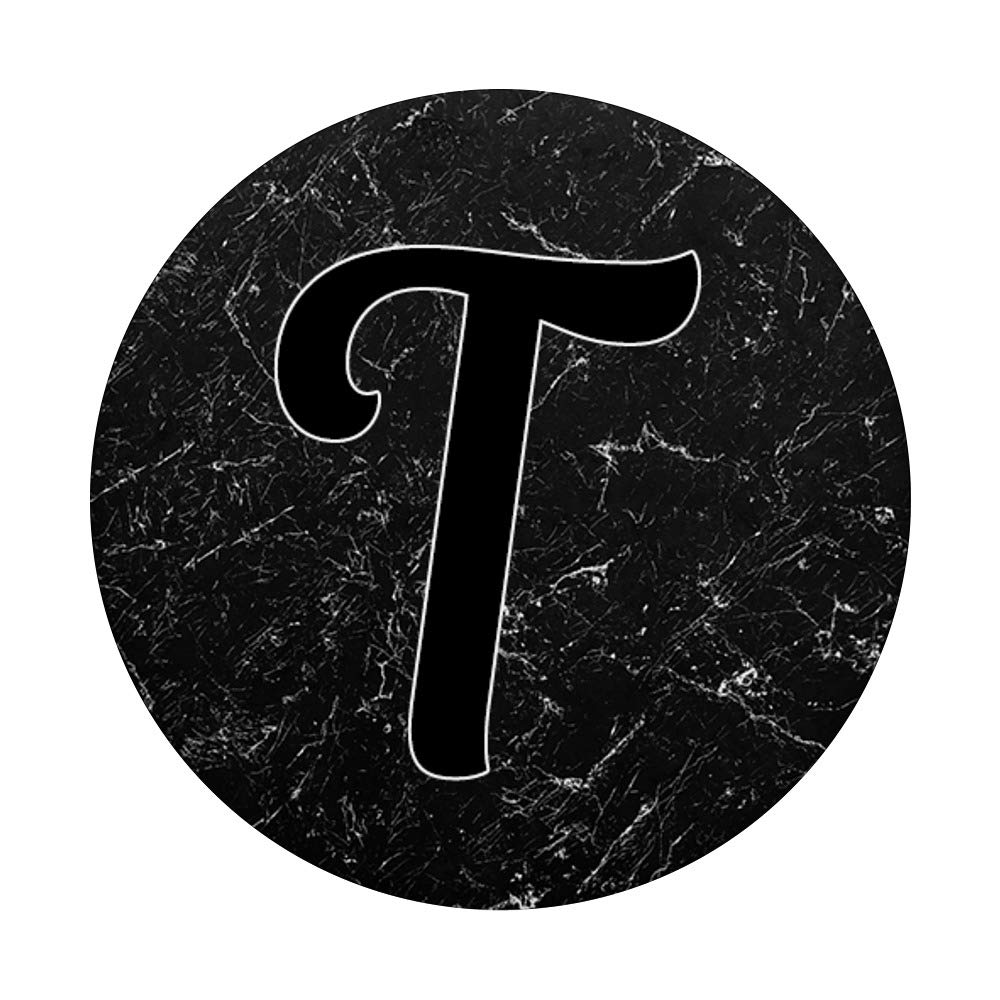 Black T Initial PopSockets Grip & Stand for Phones - Car & Desk Use