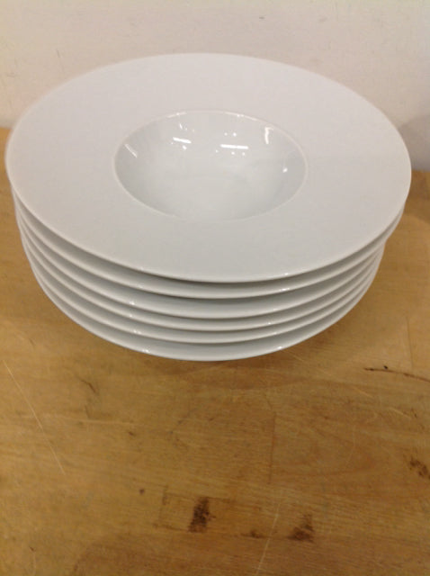 Set of 6 Richard Ginori White Porcelain Bowls - Elegant Dinnerware for Fine Dining & Entertaining