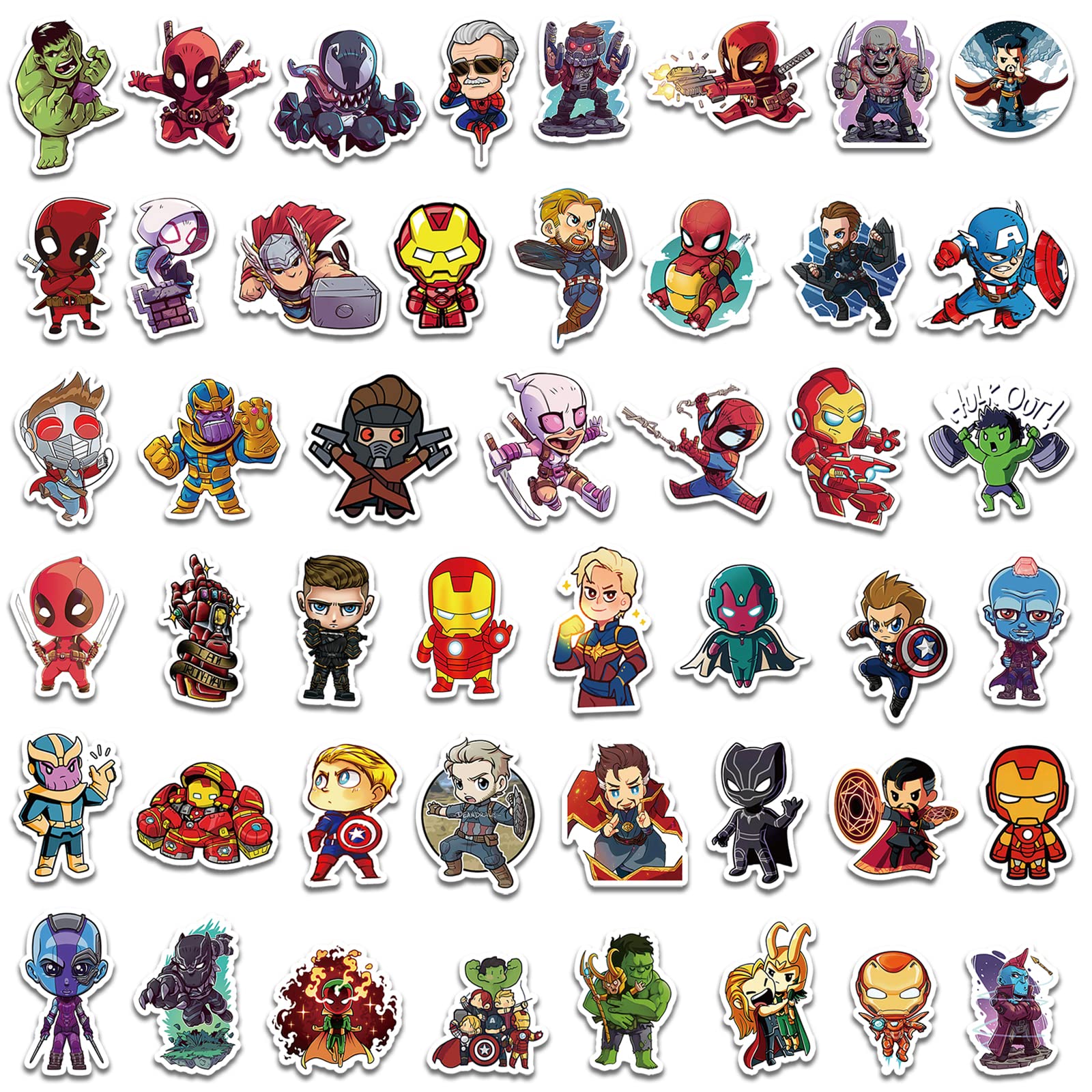 150PCS Superhero Stickers Pack - Avengers, Comic Legends Vinyl Decals for Teens, Boys & Adults - Waterproof Laptop, Water Bottle, Luggage, Skateboard, Guitar & Notebook Decoration