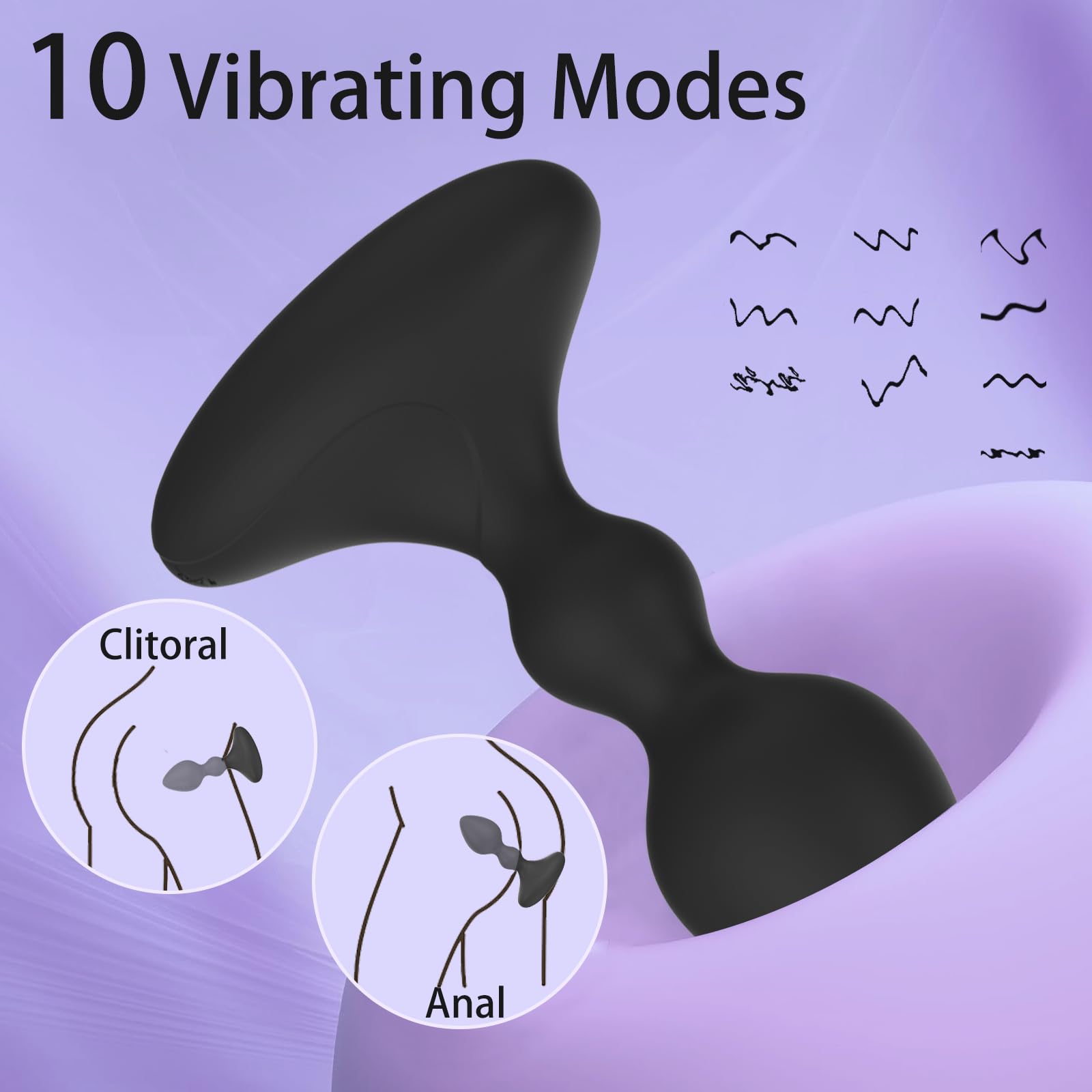 Remote Control Anal Plug Vibrator with APP - 10 Vibration Modes Prostate Massager for Men & Women, Couples Sex Toy - Perfect for Solo Play, Partnered Fun & BDSM Exploration (Black)