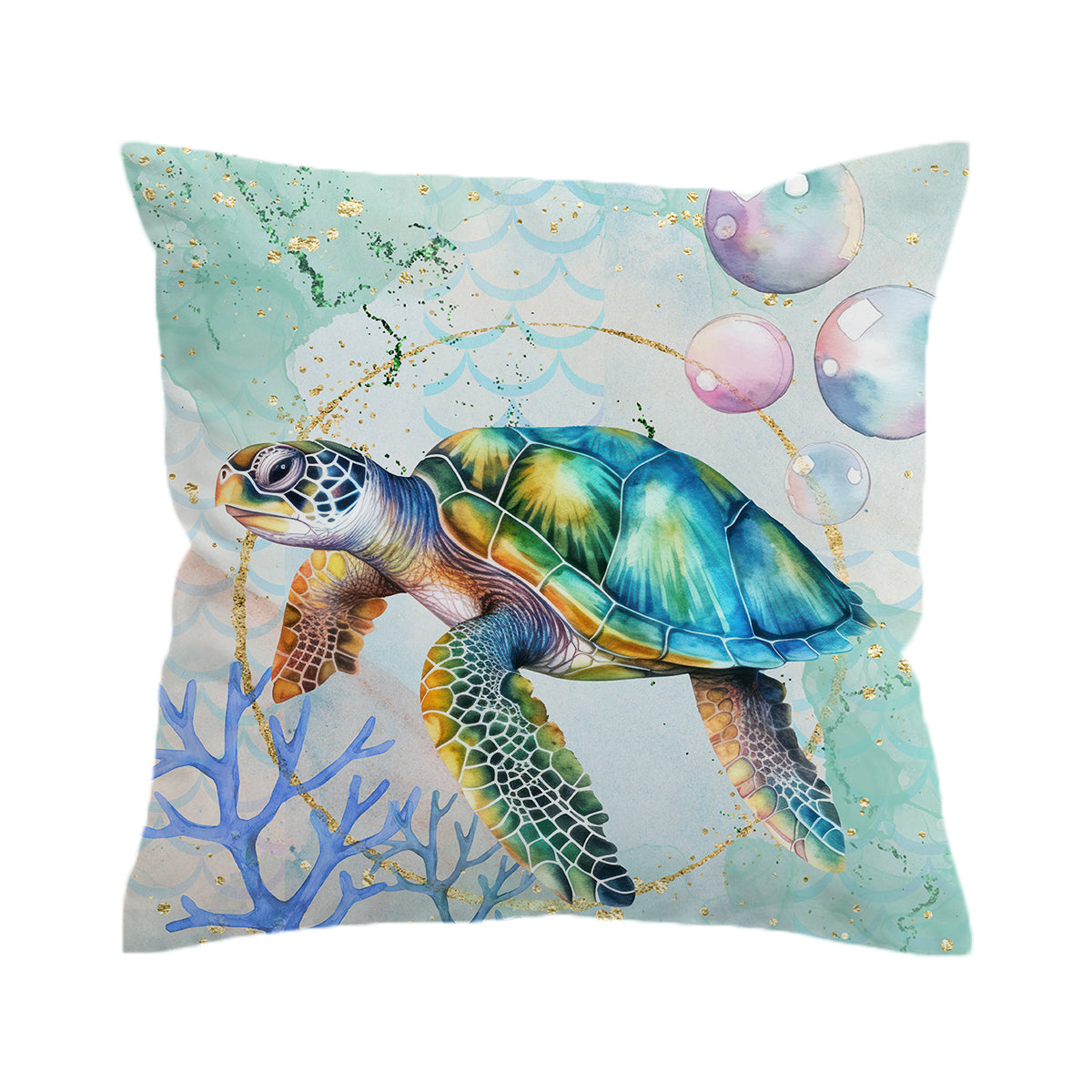 Soft Dreamy Sea Turtle Print Couch Cover - Waterproof Stretchable Sofa Protector for Living Room, Bedroom, or Dorm Decor