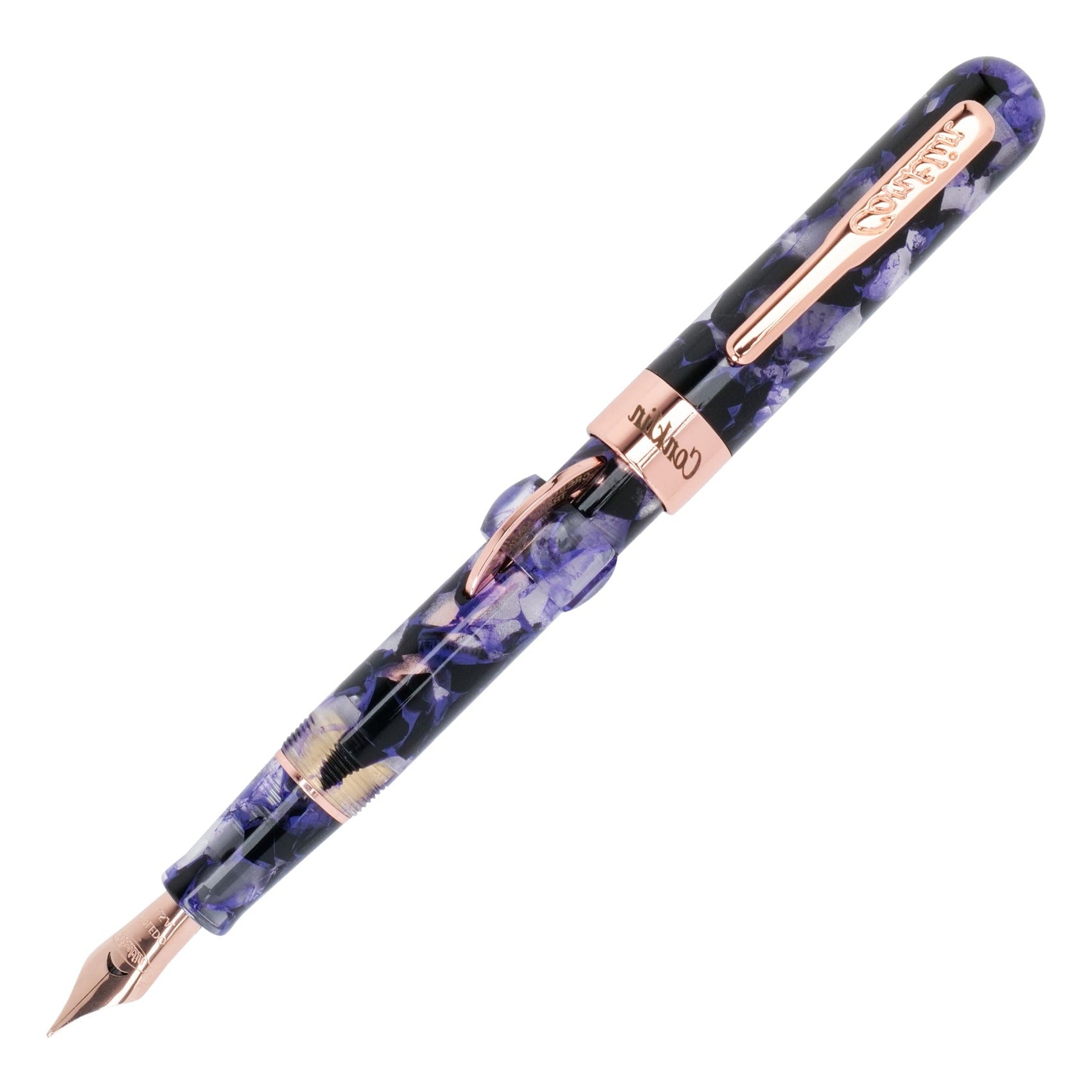 Conklin Mark Twain Crescent Filler Fountain Pen - Purple Fusion Limited Edition - Luxury Writing Pen for Calligraphy, Journaling & Gift Giving