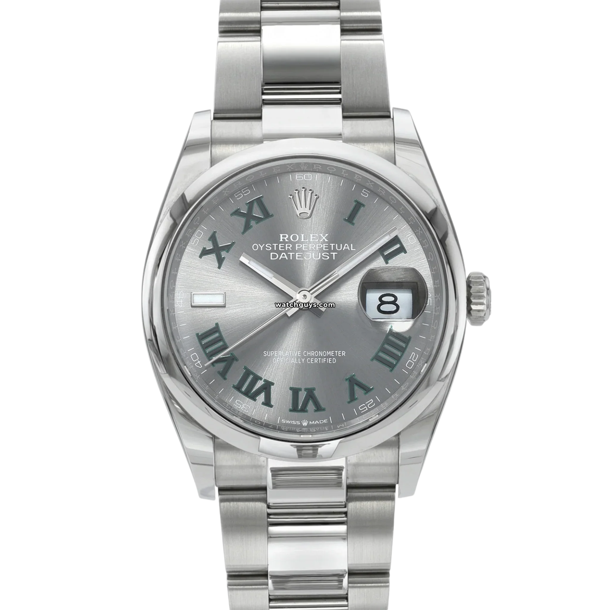 Rolex Datejust 126200 Wimbledon Oyster Stainless Steel Watch - Luxury Automatic Timepiece for Men, Perfect for Business, Formal Events & Special Occasions
