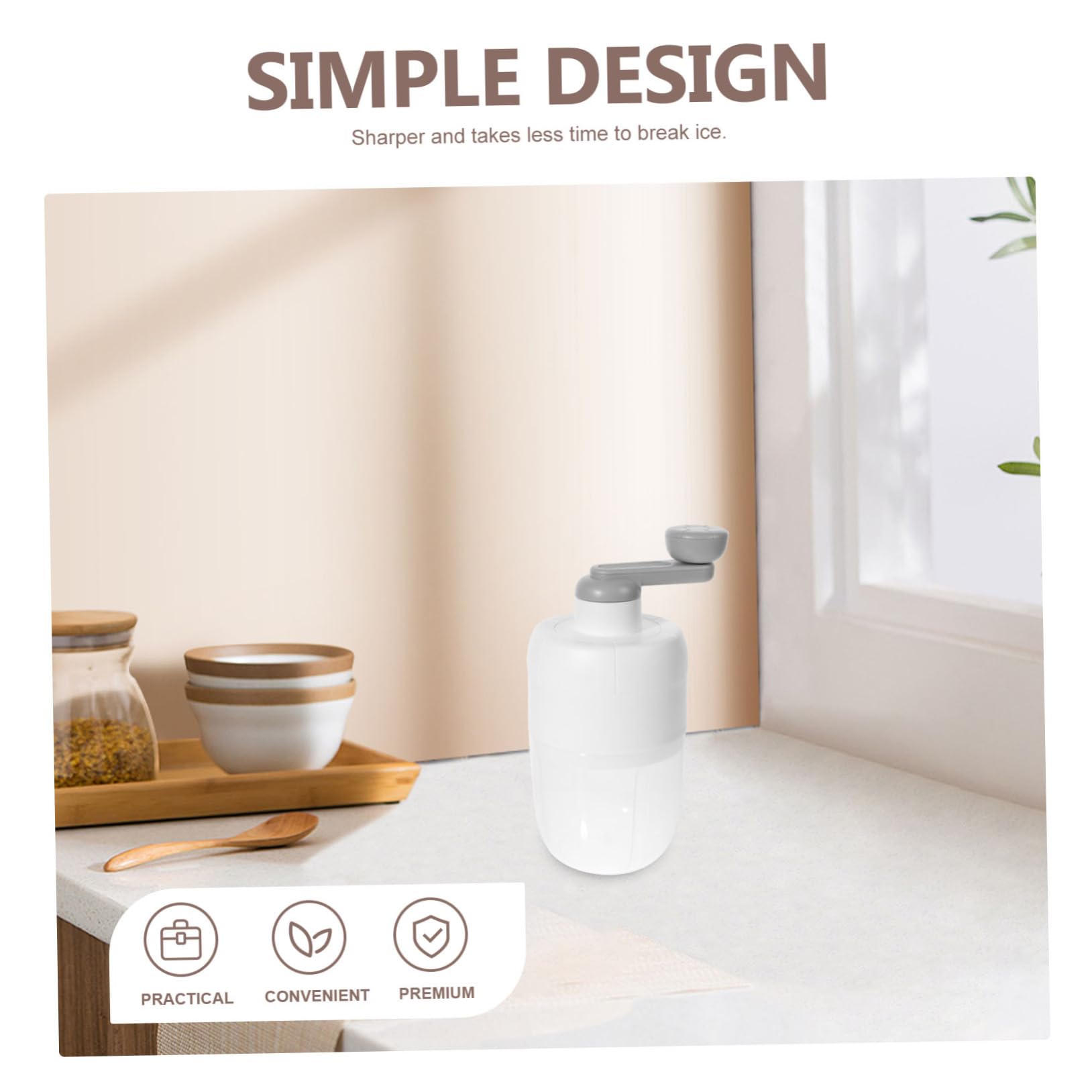 Japanese Manual Ice Crusher - Hand Crank Ice Shaver Machine for Snow Cones, Shaved Ice & Cocktails - Durable Kitchen & Home Countertop Tool for Parties, Bars & Summer Treats