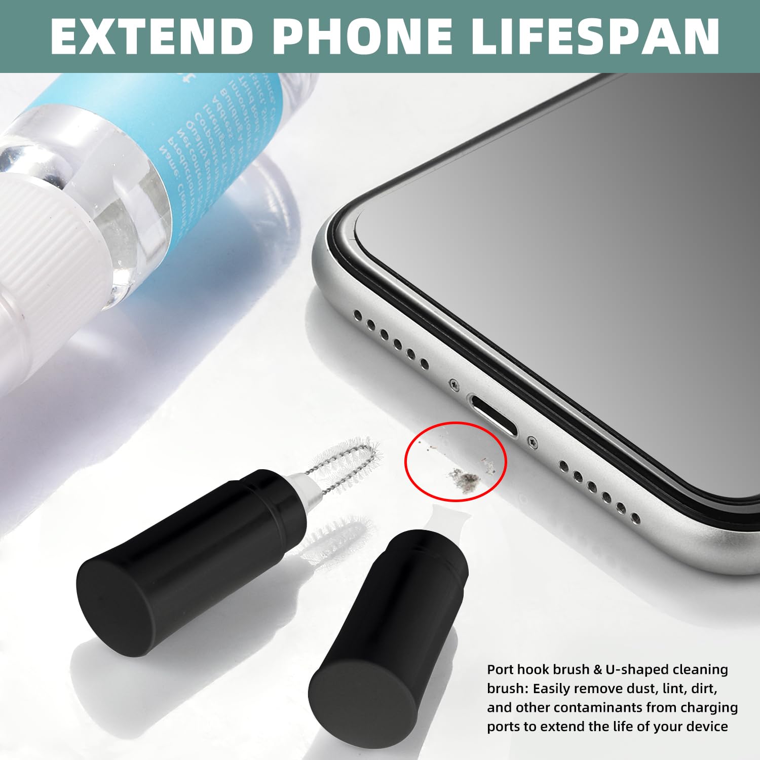 Premium AirPod & iPhone Cleaning Kit - Multi-Tool Phone Repair Set for Charging Port, Lightning Cables & Connectors | Perfect for Home, Office & Travel Device Maintenance