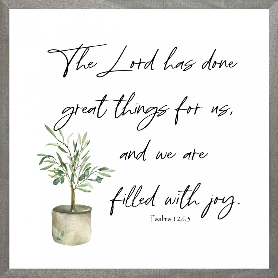 The Lord Has Done Wall Art - 18x18 Inch Farmhouse Gray Framed Scripture Decor - Perfect for Christian Home, Office & Church Decorations