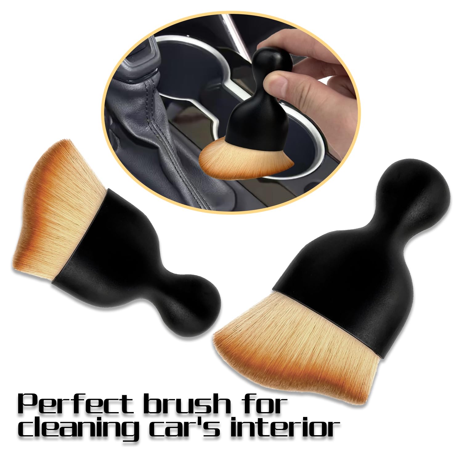 Premium Car Interior Dust Brush - Soft Bristle Auto Detailing Brush for AC Vents, Leather Seats & Electronics | Scratch-Free Cleaning Tool for Cars, Computers & Home Use | Essential Car Accessories & Cleaning Supplies