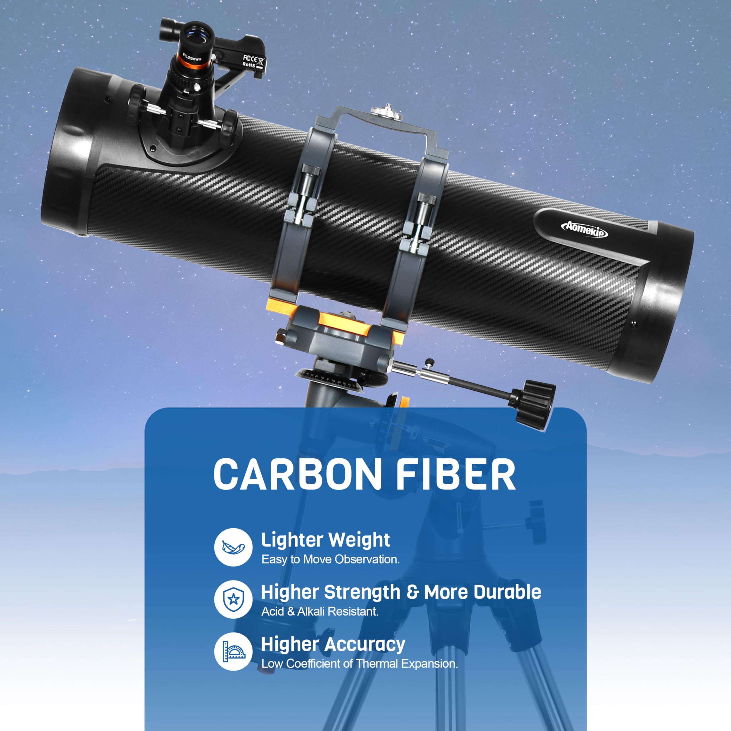Professional 130EQ Newtonian Reflector Telescope for Adults & Astronomy Beginners - Includes 2 Plossl Eyepieces, Bluetooth Controller, Phone Adapter & Finderscope - Perfect for Stargazing, Moon Observation & Astrophotography