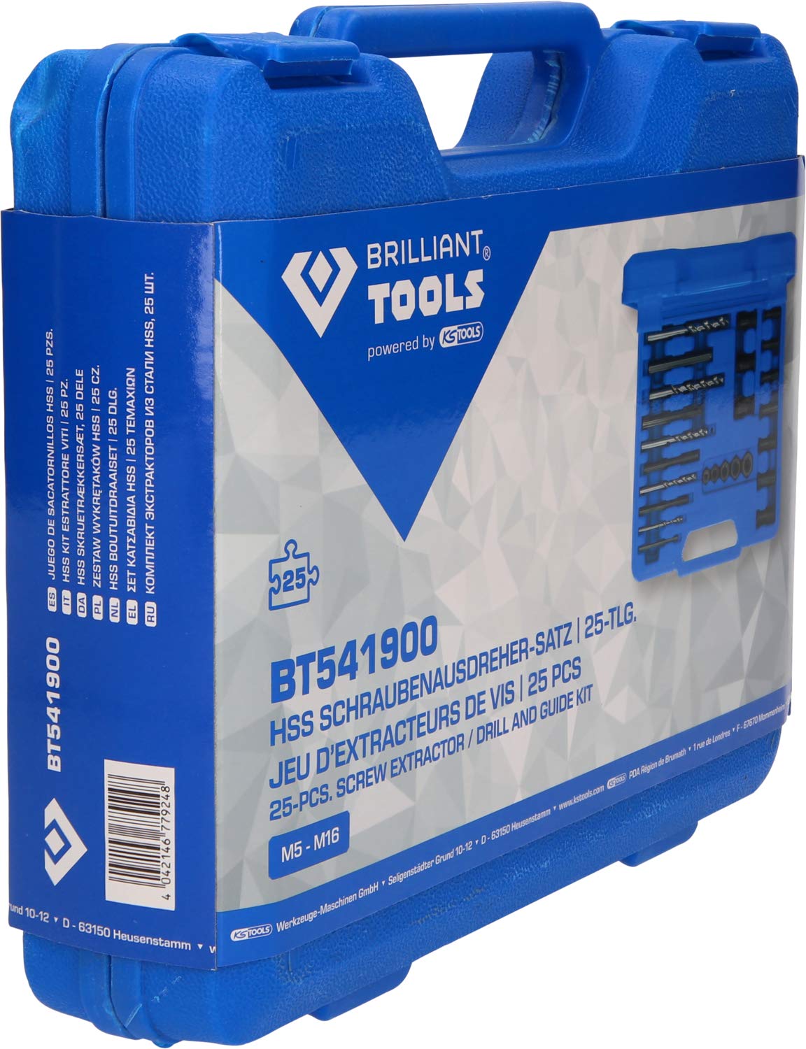 BT541900 Screw Extractor Set 25pcs - Easy Broken Bolt Removal for DIY & Auto Repair