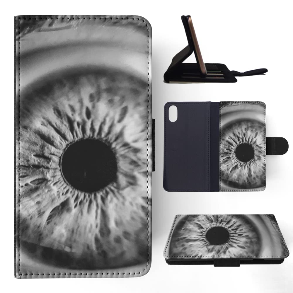 Cool Eyeball Design Flip Wallet Phone Case for Apple iPhone X/Xs - Stylish Protective Cover with Card Slots for Daily Use & Travel
