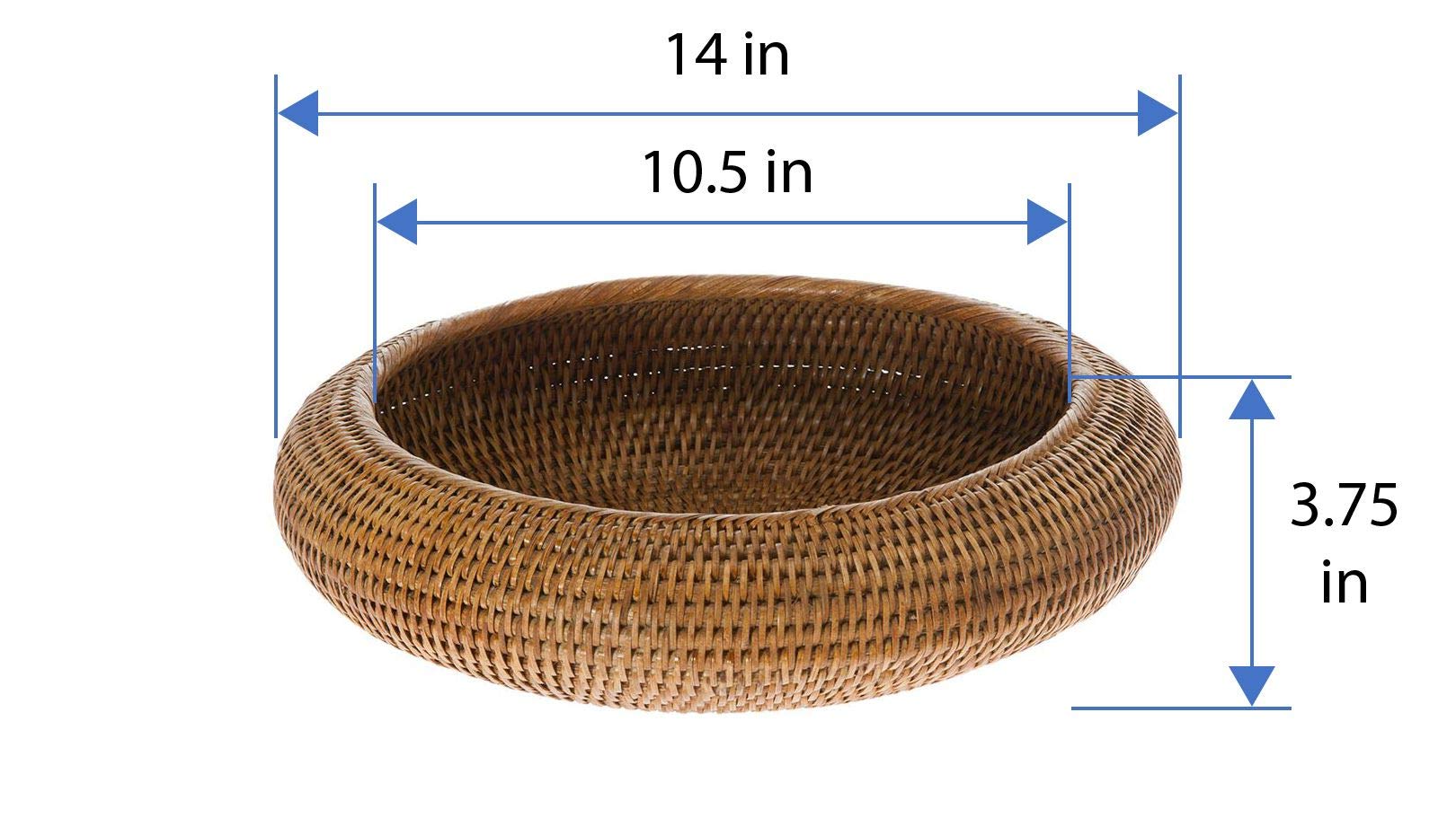 KOUBOO La Jolla Medium Honey Brown Wooden Fruit Bowl - Decorative Kitchen Countertop Display for Fruits, Vegetables, and Home Decor