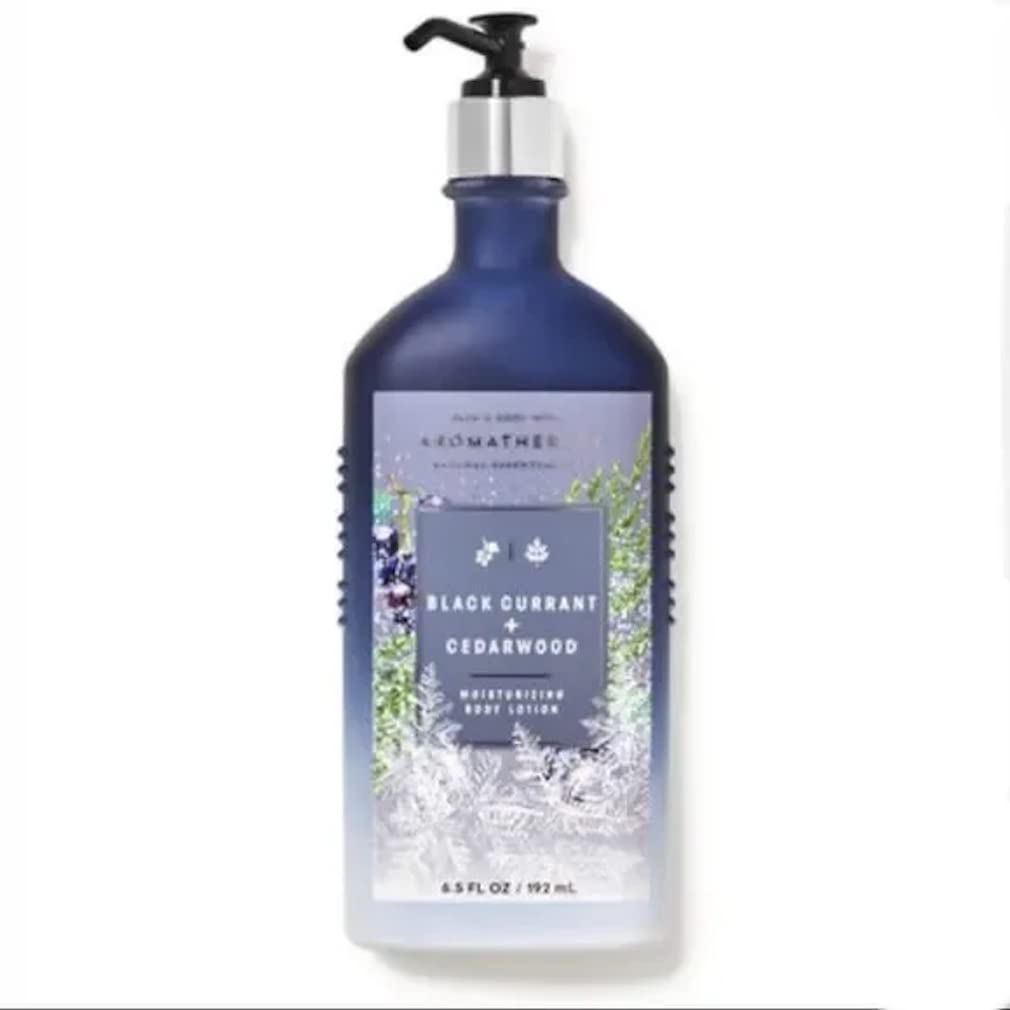 Bath & Body Works Aromatherapy Black Currant Cedarwood Body Lotion 6.5 oz - Moisturizing & Relaxing Scent for Stress Relief & Self-Care - Perfect for Spa Nights & Daily Hydration