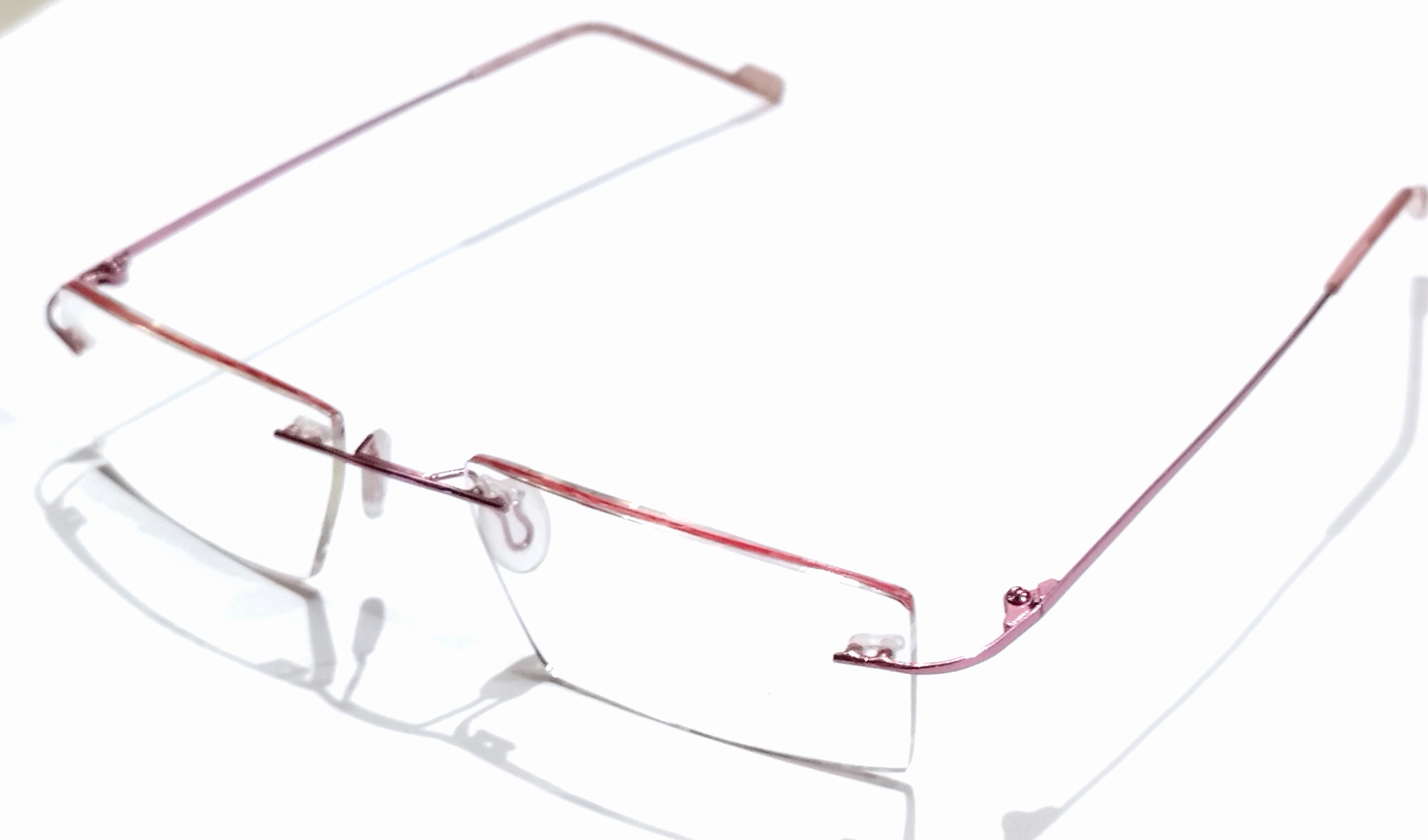 Pink Rimless Reading Glasses +1.00 Power with Anti-Glare Coating | Lightweight Comfort for Reading, Computer Use & Daily Activities