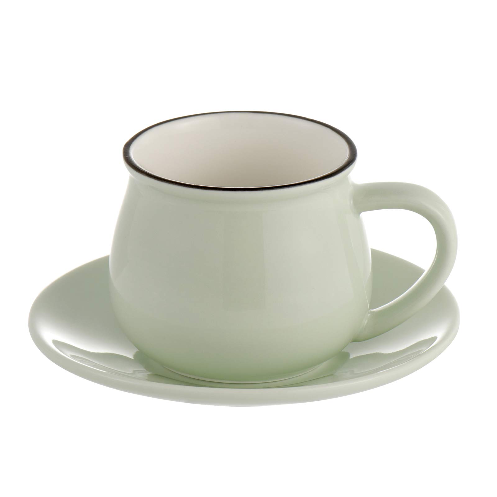 Premium 6-Piece Porcelain Espresso Cup Set with Saucers - 105ml Elegant Coffee & Tea Cups for Home, Café, and Restaurant Use