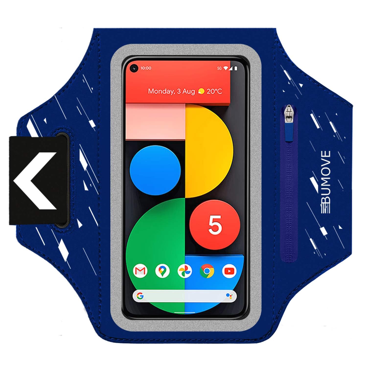 Google Pixel 9/9 Pro/8a/8/7a/7/6a/6/5a/5/4a Running Armband - Adjustable Phone Holder with Key Card Slot & Headphone Port - Perfect for Gym, Jogging & Outdoor Workouts (Dark Blue)