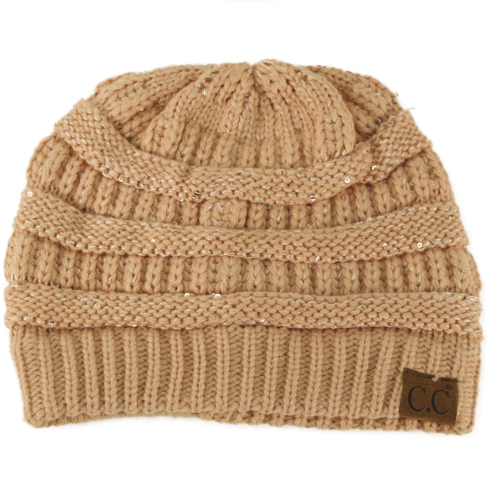 CC Classic Winter Fall Trendy Chunky Stretchy Cable Knit Beanie Hat - Warm Soft Wool Blend Skull Cap for Women & Men - Perfect for Snowboarding, Skiing, Hiking & Cold Weather Fashion