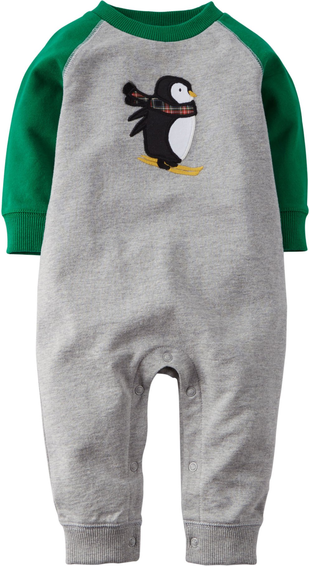 Carter's Baby Boys Penguin Jumpsuit - 6 Month Green & Grey - Soft Cotton Romper for Infants, Cute Animal Print One-Piece Outfit for Playtime & Family Photos