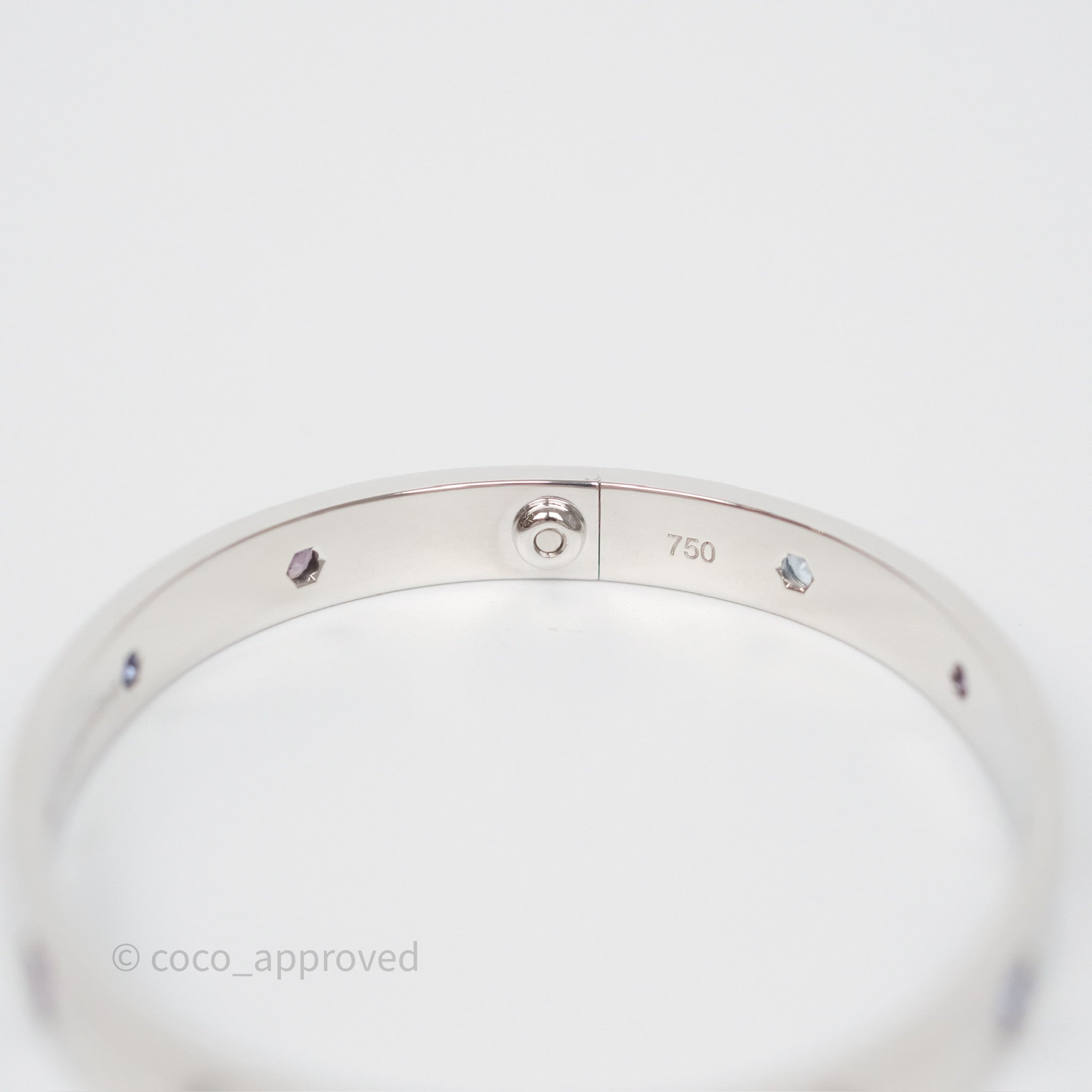 Cartier Rainbow Love Bracelet - 18K White Gold with Multicolor Gemstones for Women | Luxury Jewelry Gift for Anniversary, Valentine's Day & Special Occasions