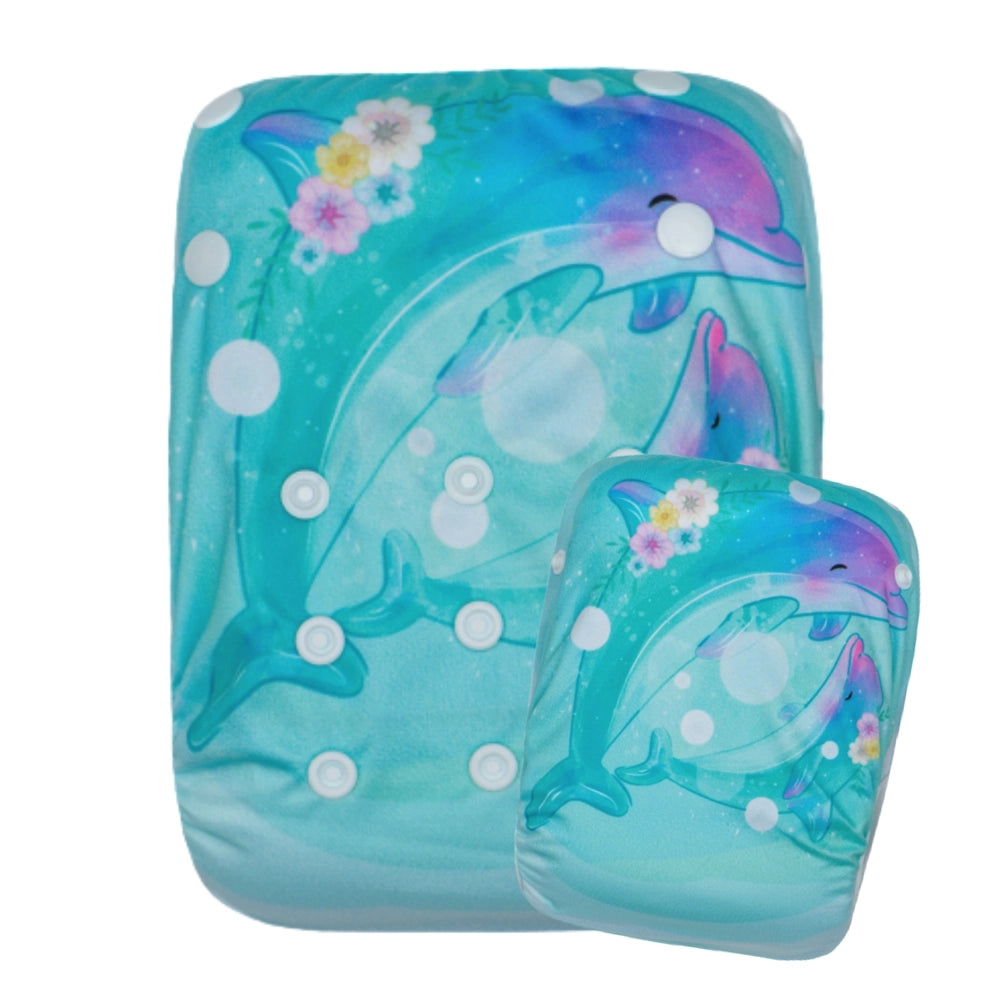 Kawaii Baby Swim Cloth Diaper - Reusable & Quick-Dry Swim Diaper with Cute Dolphin Design for Infants & Toddlers - Perfect for Pool, Beach & Water Play