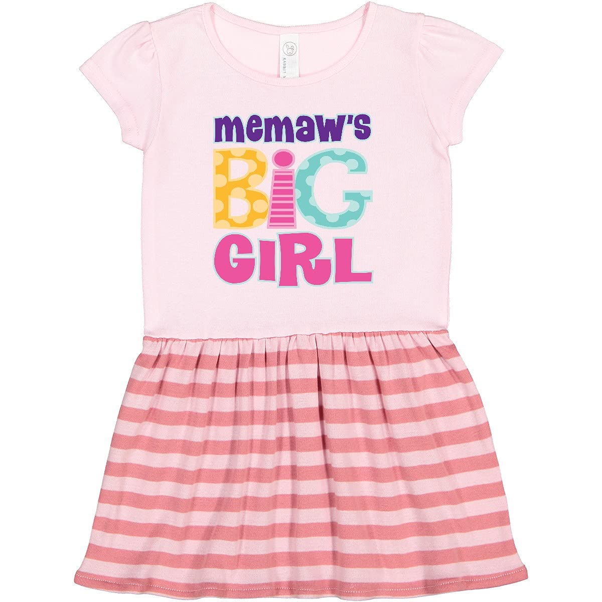 Inktastic Memaw Big Girl Toddler Dress - Cute Floral Print Cotton Dress for Toddler Girls, Perfect for Birthday Parties, Family Photos & Special Occasions