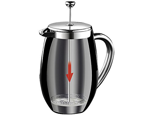 Rosenstein & Söhne Stainless Steel French Press Coffee Maker - 1L Double Wall Vacuum Insulated Thermal Carafe for Hot & Cold Brews | Perfect for Home, Office & Camping Use