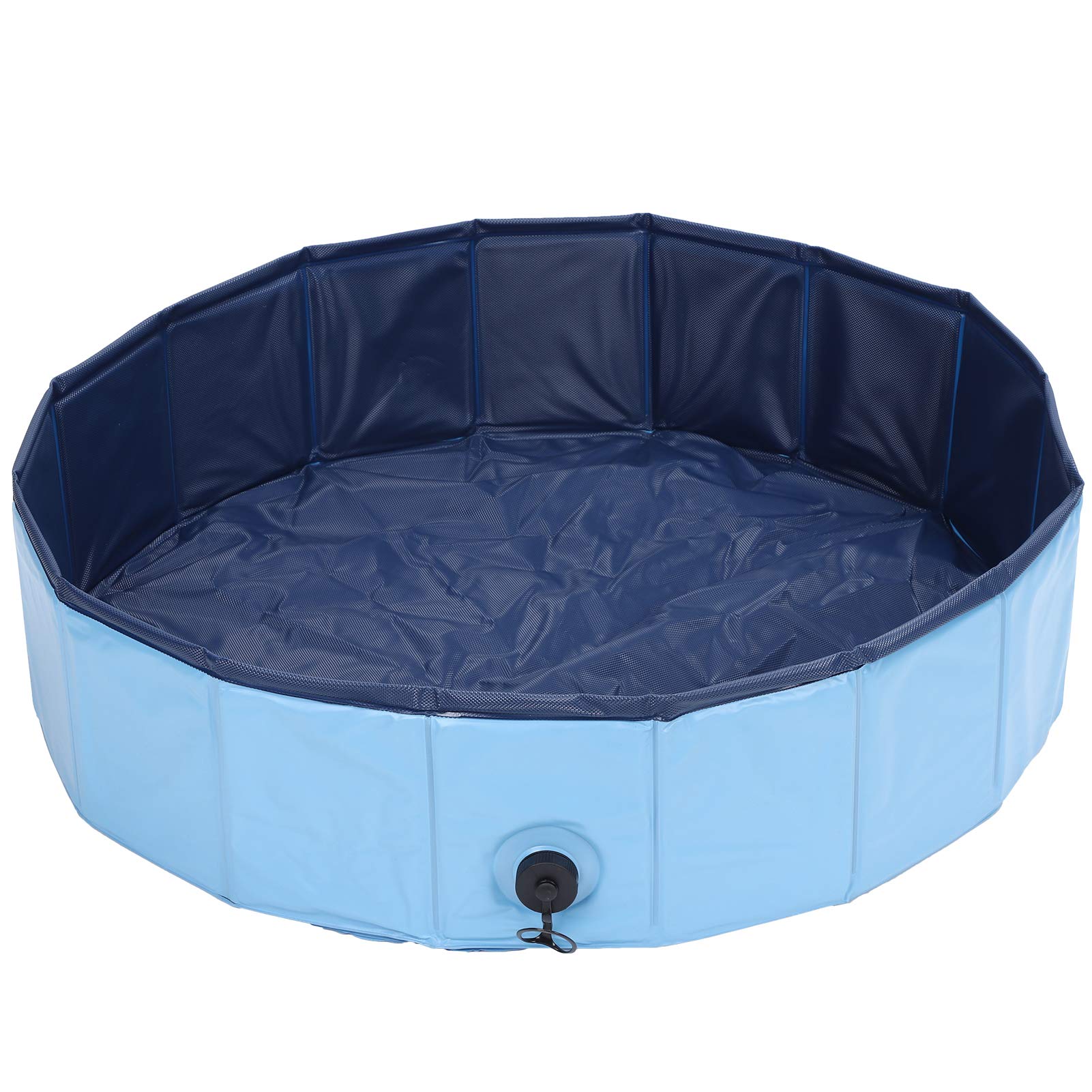 EVTSCAN Foldable Pet Swimming Pool - Portable PVC Dog & Cat Bath Tub, Non-Slip Collapsible Pet Bath Pool for Indoor & Outdoor Use, Leakproof Design (Large, Blue) - Perfect for Backyard, Beach, Travel & Home Bathing