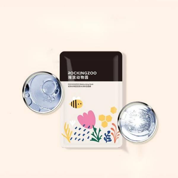 ROCKINGZOO Hydrating Face Mask Pack (5 Sheets) - Deep Moisturizing for Dry Skin, Perfect for Daily Skincare & Spa Night