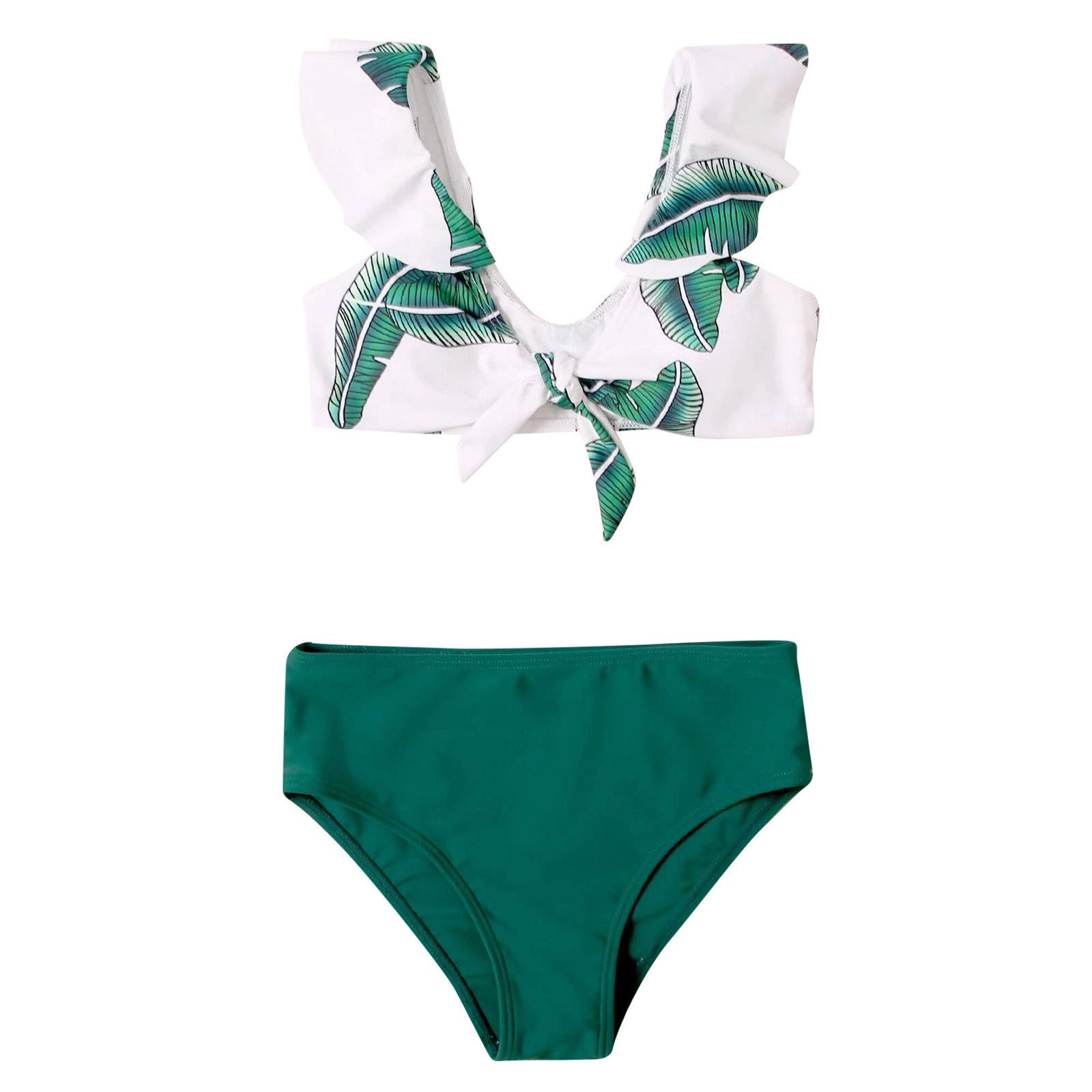 Girls Floral Ruffle Bikini Swimsuits Set - Two Piece Bathing Suit for Kids 8-14 Years | Beach, Pool & Summer Vacation Outfit