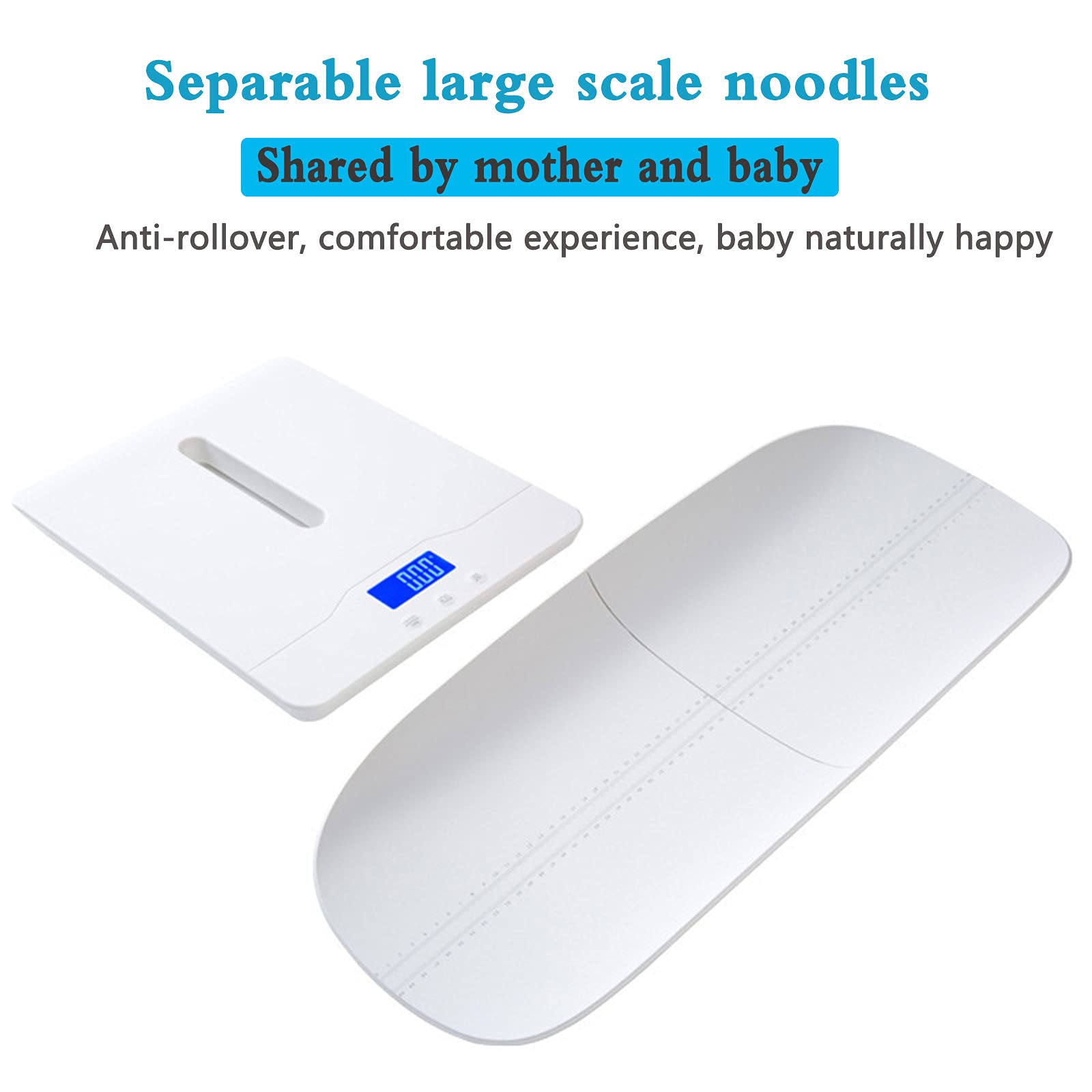 Digital Baby Scale & Toddler Scale with Large LCD Display - 220lb Capacity, 10g Accuracy, 0-60cm Height Measurement - Multi-Function for Infants, Kids & Pets (White) | Perfect for Home Use, Pediatric Checkups & Pet Weight Tracking