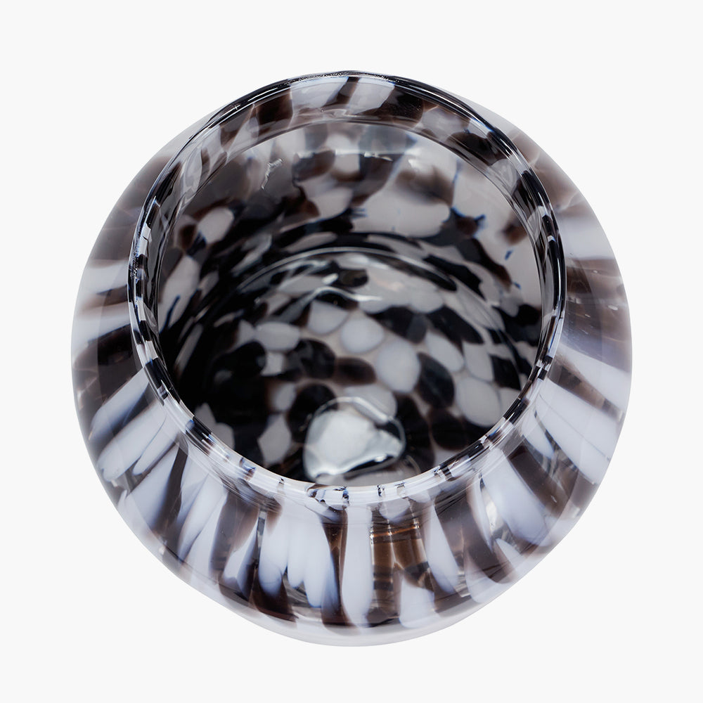 Brown and White Tortoiseshell Glass Vase - Small & Large Sizes - Elegant Home Decor for Centerpieces, Wedding Decorations & Living Room Accents