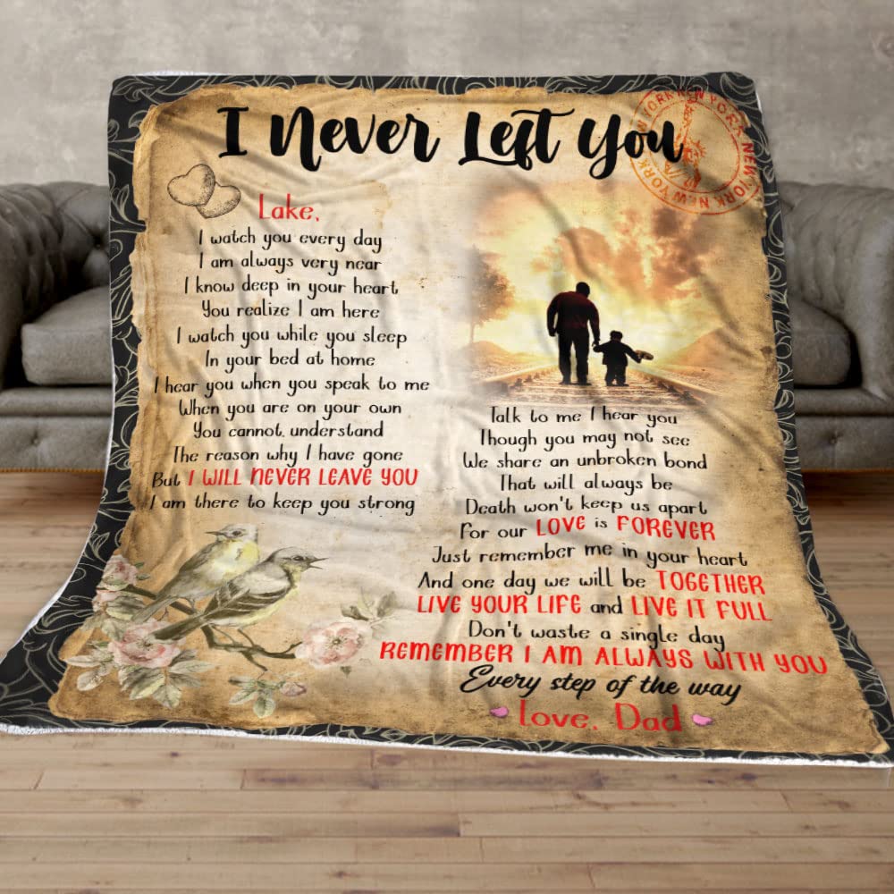 Personalized Custom Name & Photo Throw Blanket - Gift for Daughter, Son, Grandson from Mom, Dad, Grandma, Grandpa - Memorial Keepsake Blanket 