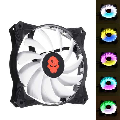 Coolmoon 120mm RGB LED Computer Cooling Fan with Adjustable Speed - High Performance PC Case Fan for Gaming Rigs, Workstations & PC Builds - Perfect for Cooling CPU, GPU & PC Components