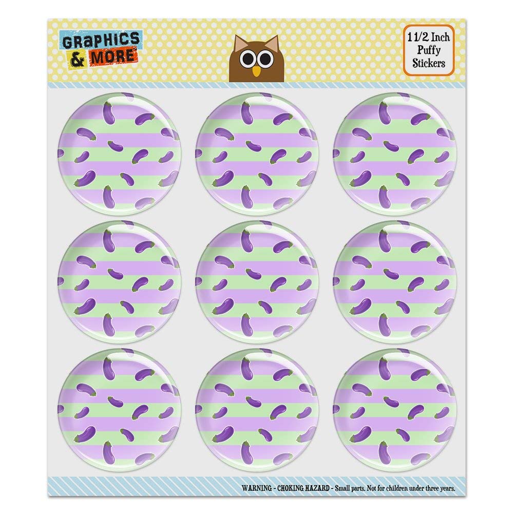 Cute Eggplant Stickers for Scrapbooking & Crafts - Bubble Dome Design