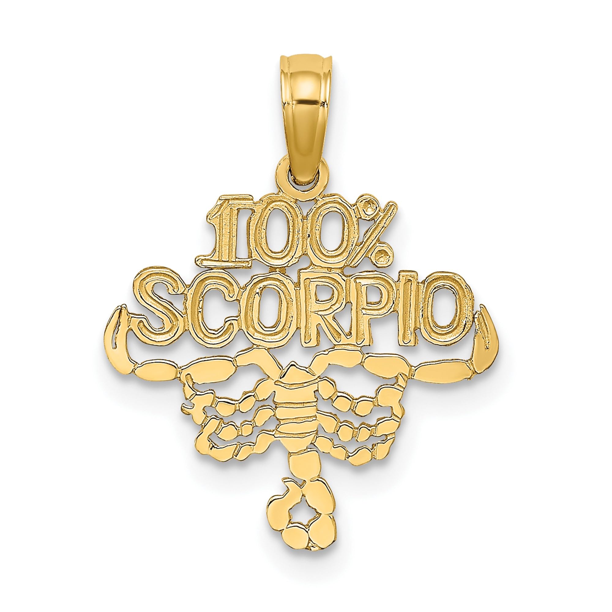 14K Solid Yellow Gold Scorpio Zodiac Necklace - Scorpion Horoscope Pendant for October & November Birthdays - Perfect Astrology Jewelry Gift for Women, Men & Teens - Ideal for Birthdays, Anniversaries & Special Occasions