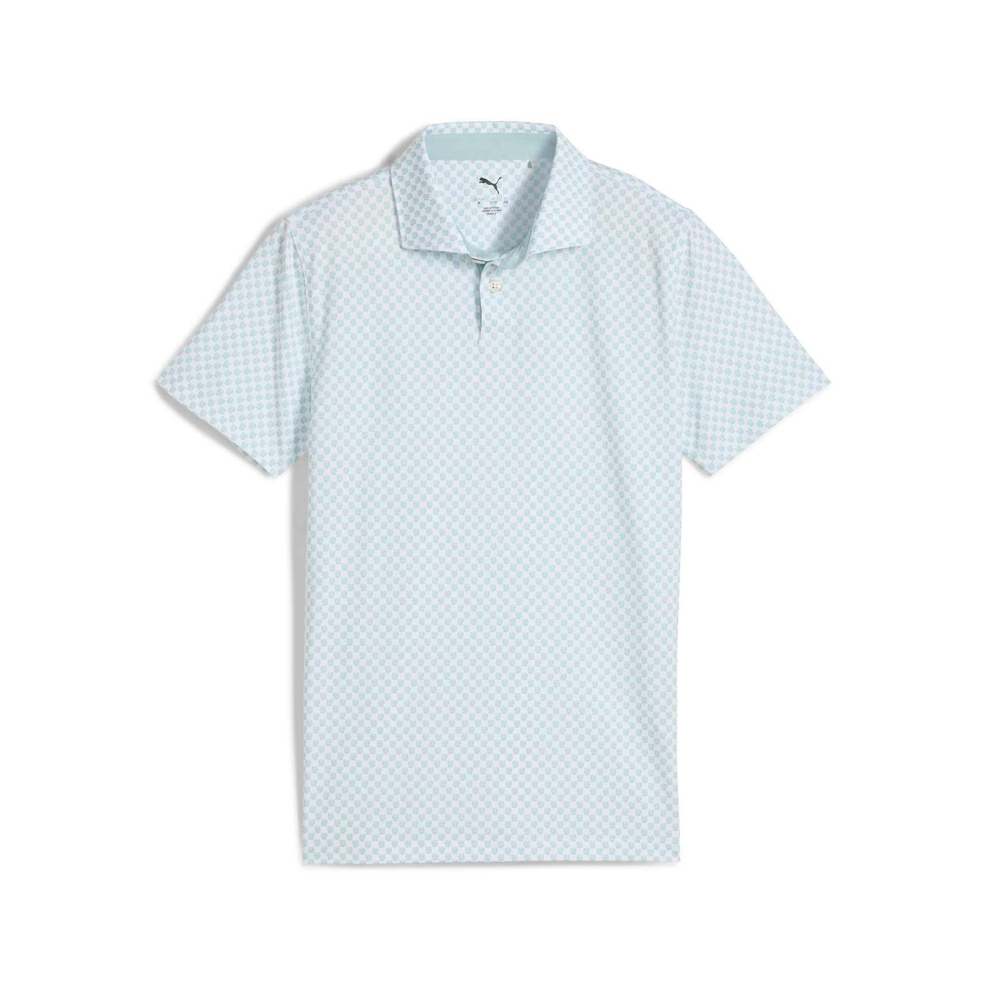 Boys MATTR Micro Florals Golf Polo Shirt - Breathable & Stylish for Junior Golfers & Casual Wear