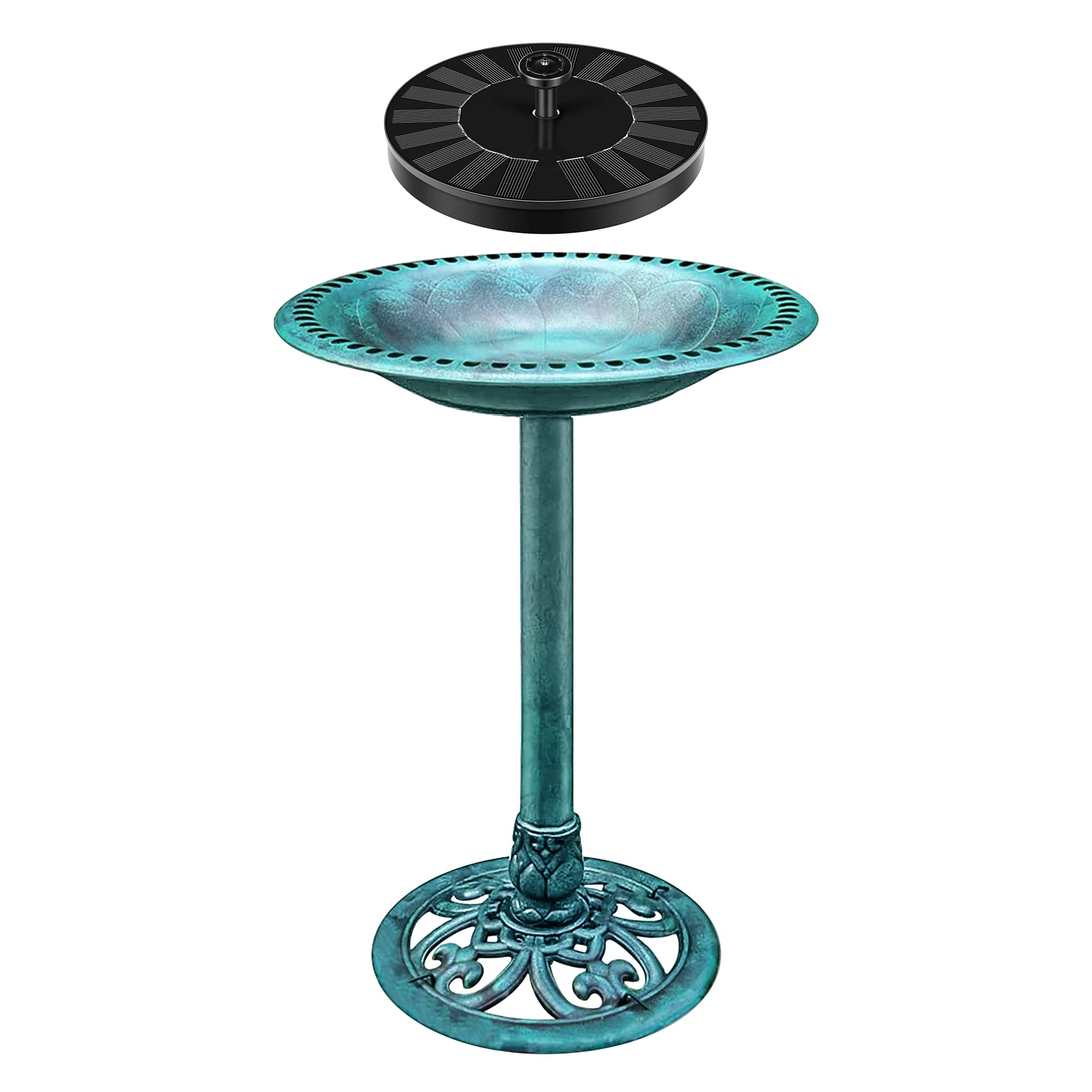 VIVOSUN 28 Inch Solar Bird Bath with Fountain - Solar Powered Outdoor Water Feature for Garden, Patio, Yard, Deck - Attracts Birds & Enhances Outdoor Decor (Green)