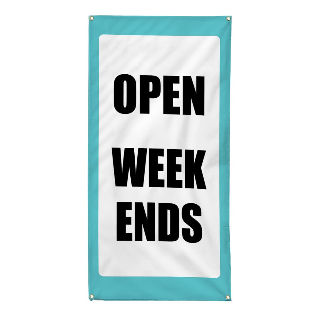 Custom Vertical Vinyl Banner - Weatherproof Outdoor Business Sign with 10 Grommets (144x60 Inches) - Perfect for Weekend Promotions, Yard Sales & Industrial Events