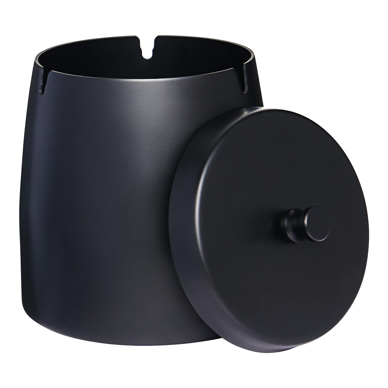 Premium Black Windproof Waterproof Smokeless Ashtray with Lid - Large Outdoor Ashtray for Cigarettes & Cigars - Perfect for Patio, Garden, Poolside, and Home Decor