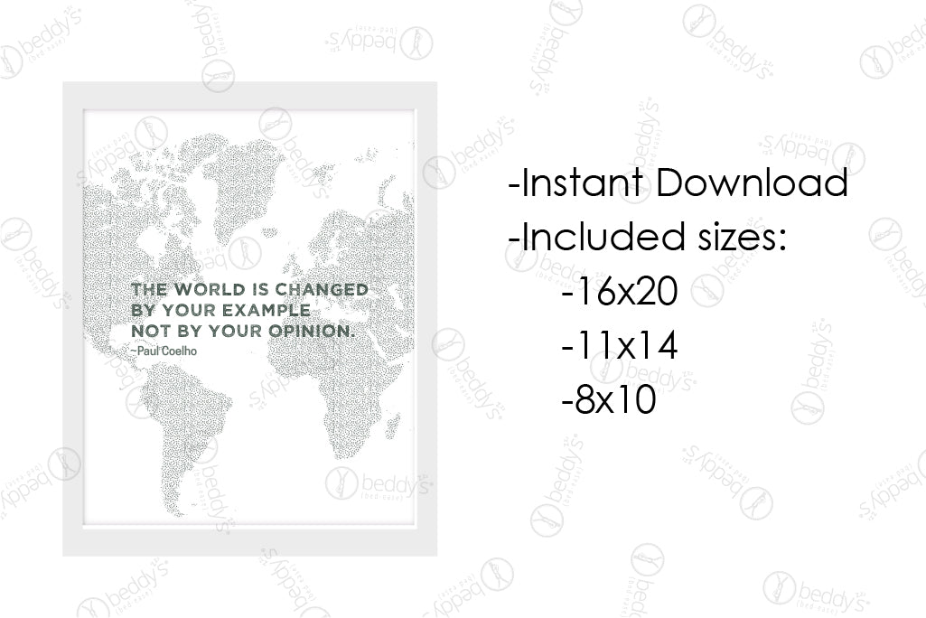Change the World Digital Art Print Download - Inspirational Wall Decor for Home Office & Classroom