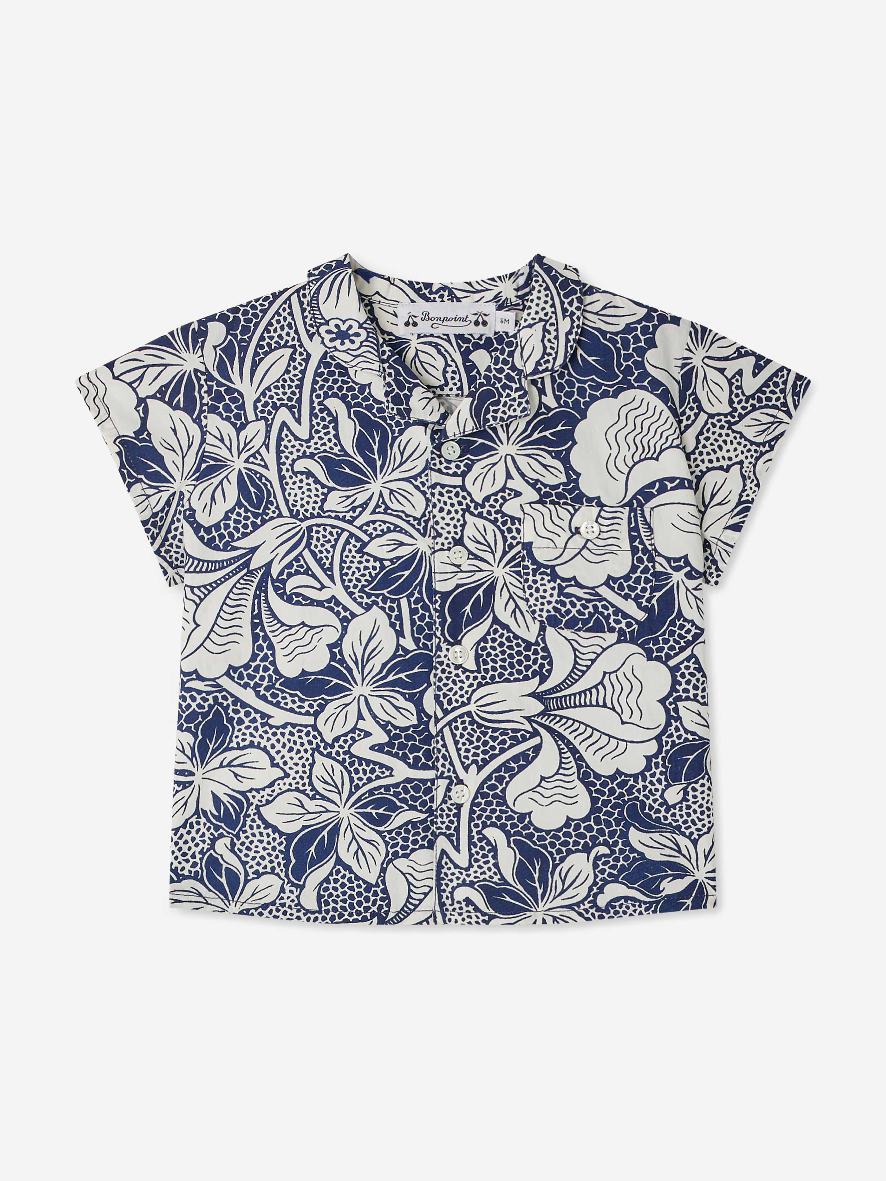 Baby Boys Floral Gerald Shirt in Blue - Stylish Casual Shirt for Toddlers | Perfect for Playdates, Parties & Family Photos